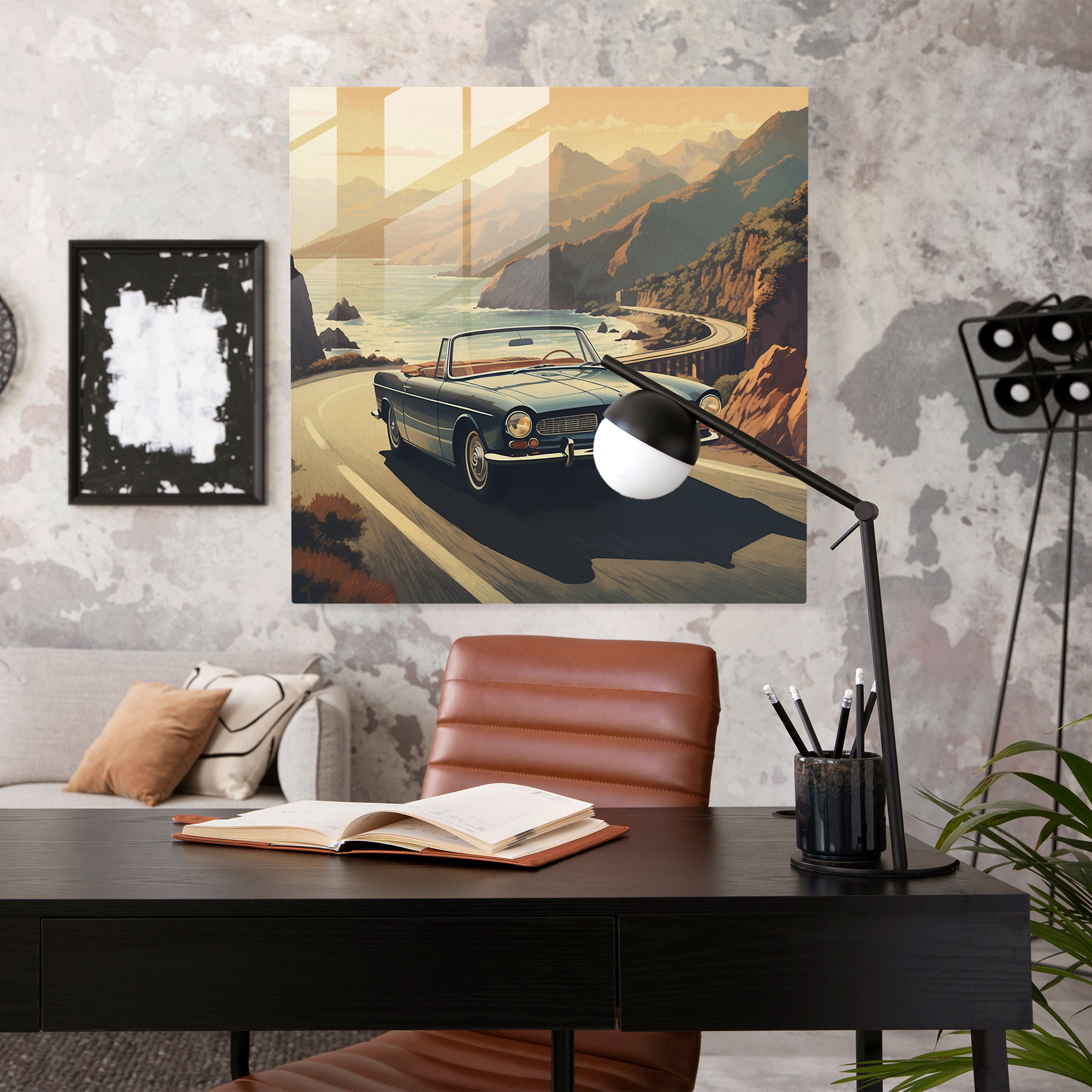 Vintage Bmw Glass Print - Bmw, Modern Art, Home Decoration, Wall Decoration