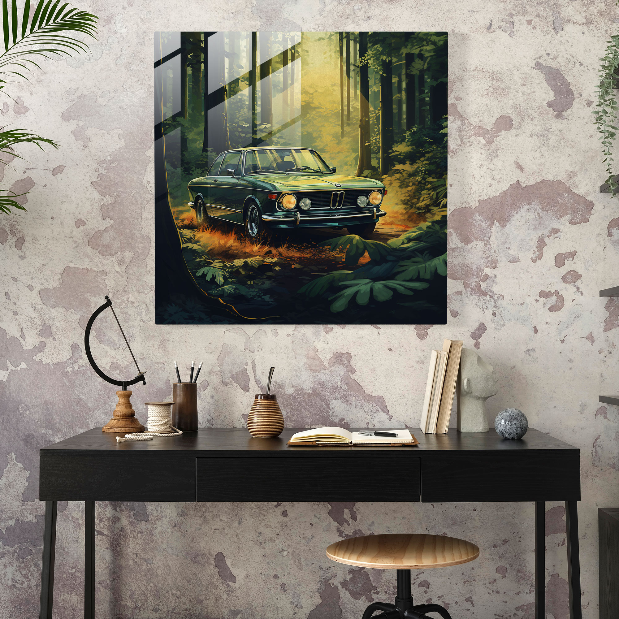 Nature Bmw Glass Print - Bmw, Home Decoration, Bmw, Rich Foliage