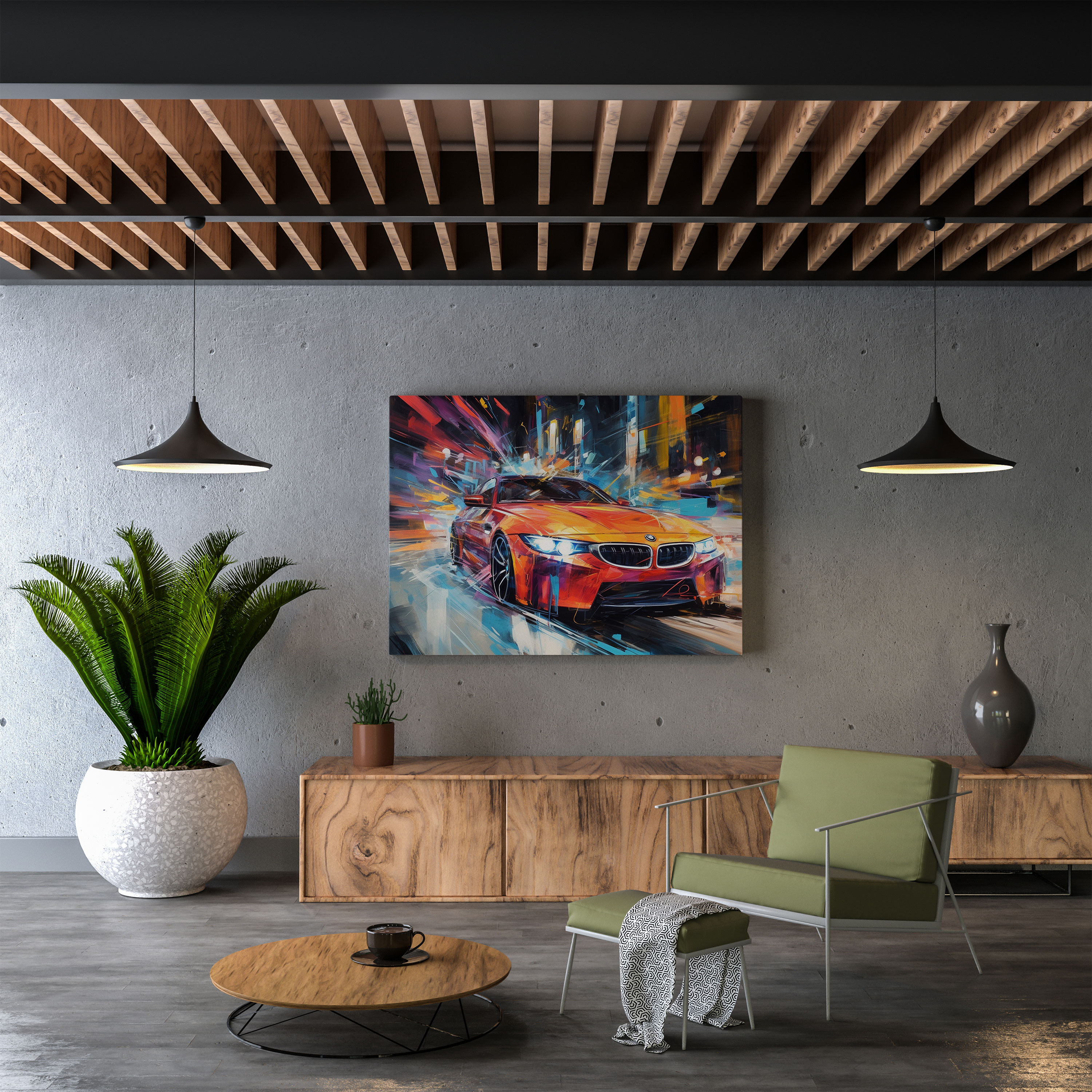 Bmw Abstract Canvas Print - Bmw, Home Decoration, Sports Car, Canvas