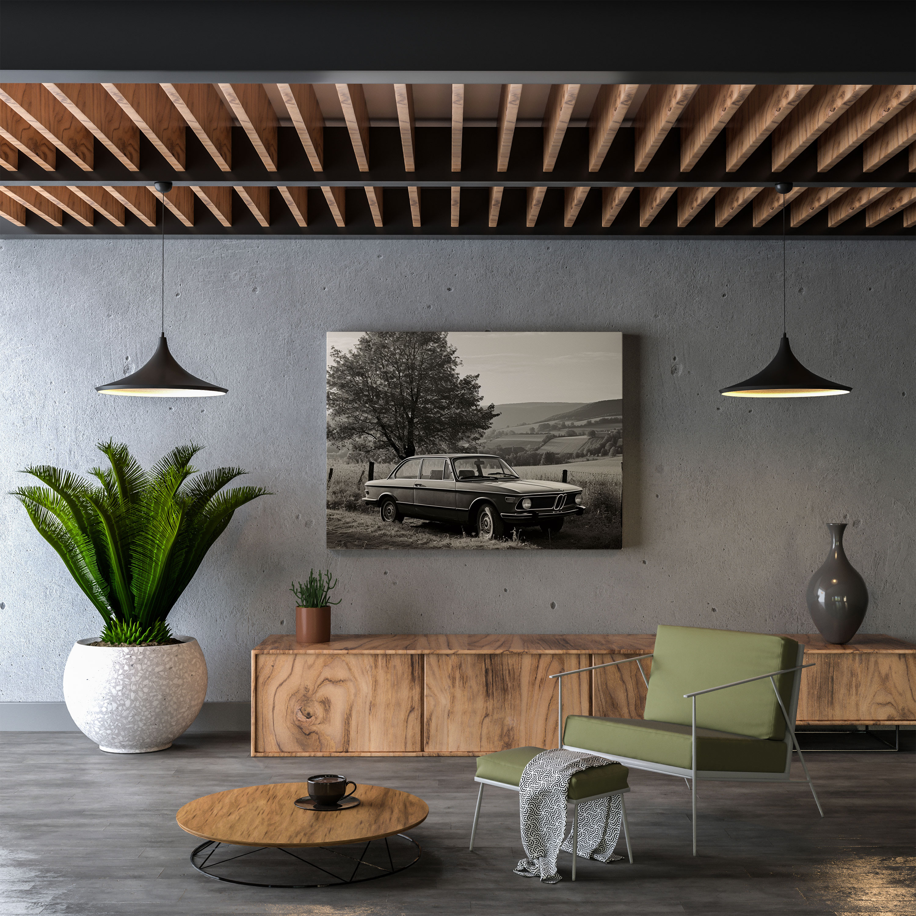 Vintage Bmw Canvas Print - Bmw, Canvas, Picturesque Countryside, Canvas Print