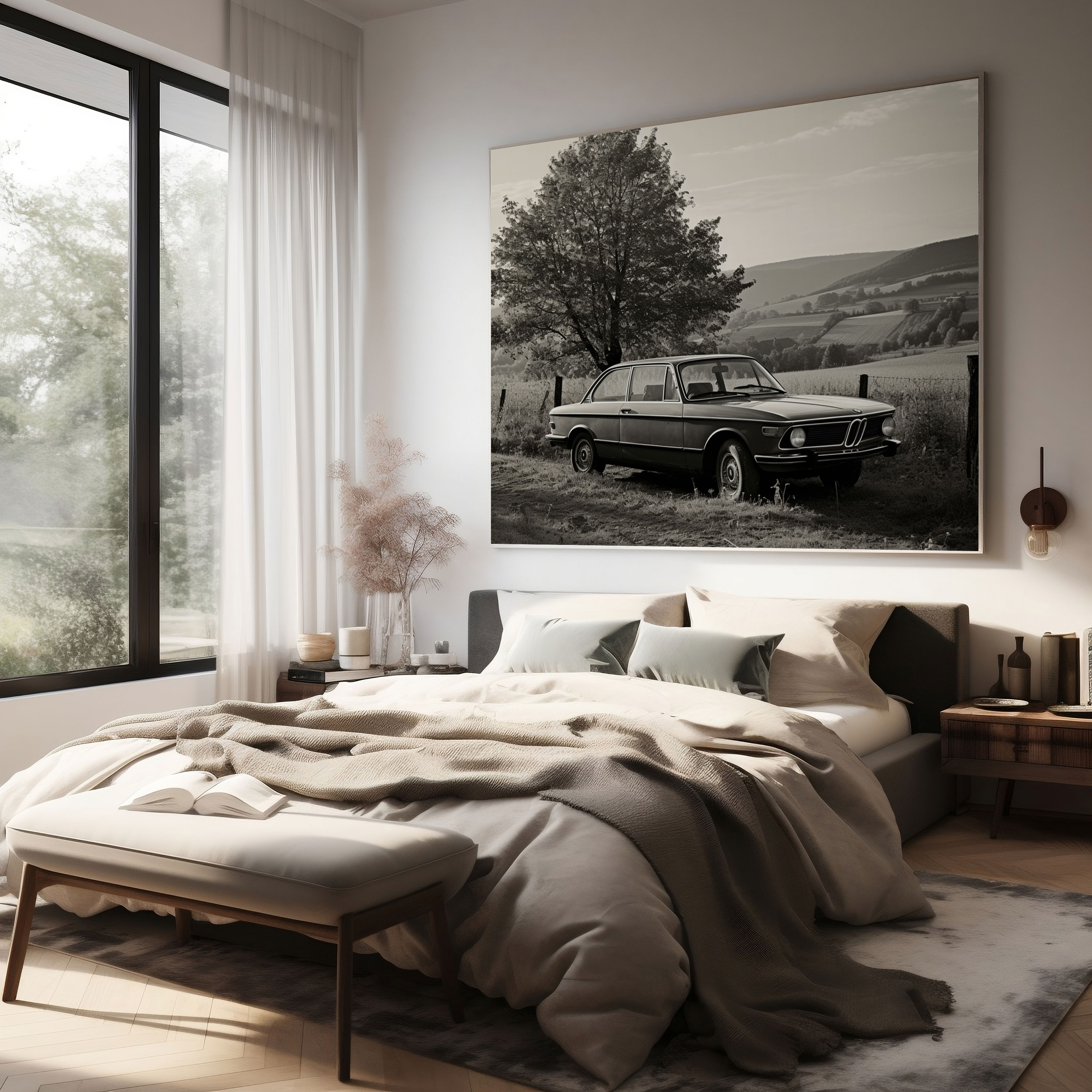 Vintage Bmw Canvas Print - Bmw, Canvas, Picturesque Countryside, Canvas Print