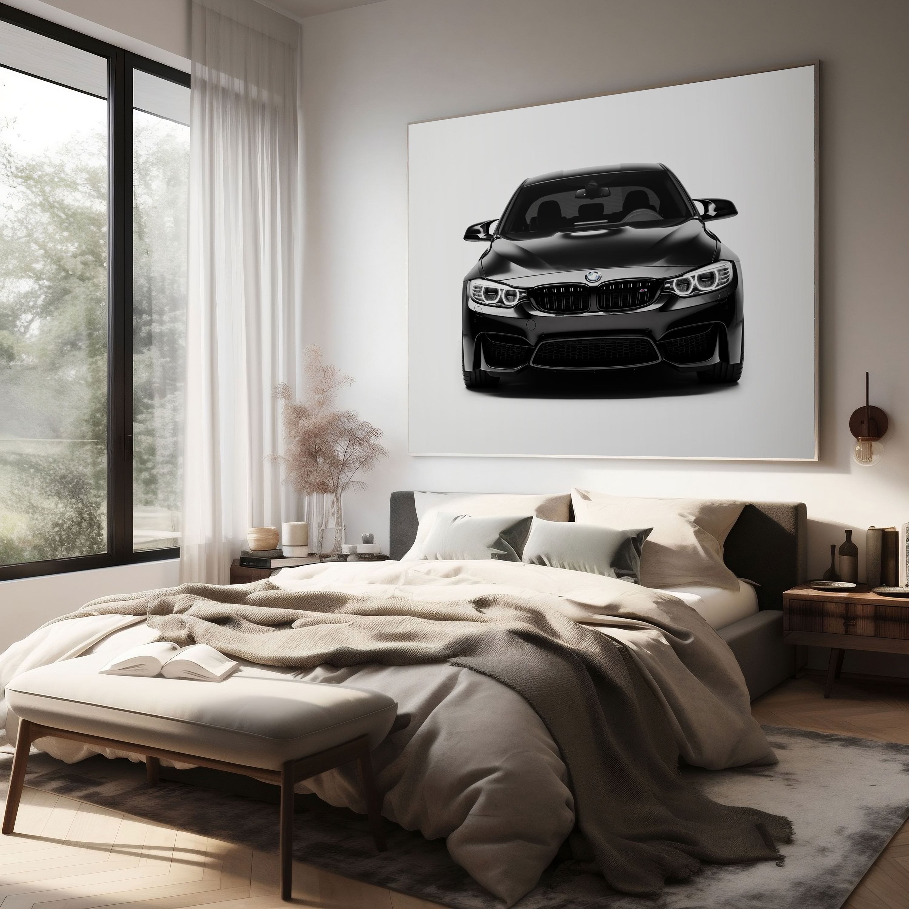 Minimalistic Bmw Canvas Print - Bmw, Minimalistic Style, Canvas Print, Wall Decoration