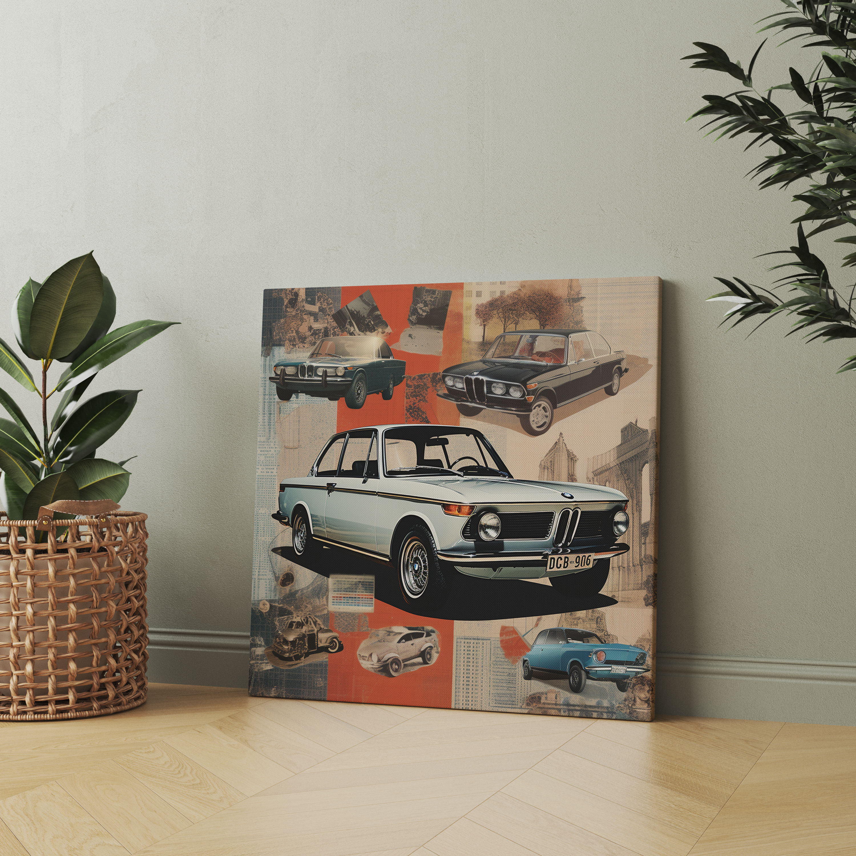 Vintage Bmw Advertisements Canvas Print - Bmw, Collage, Advertisements, Bmw