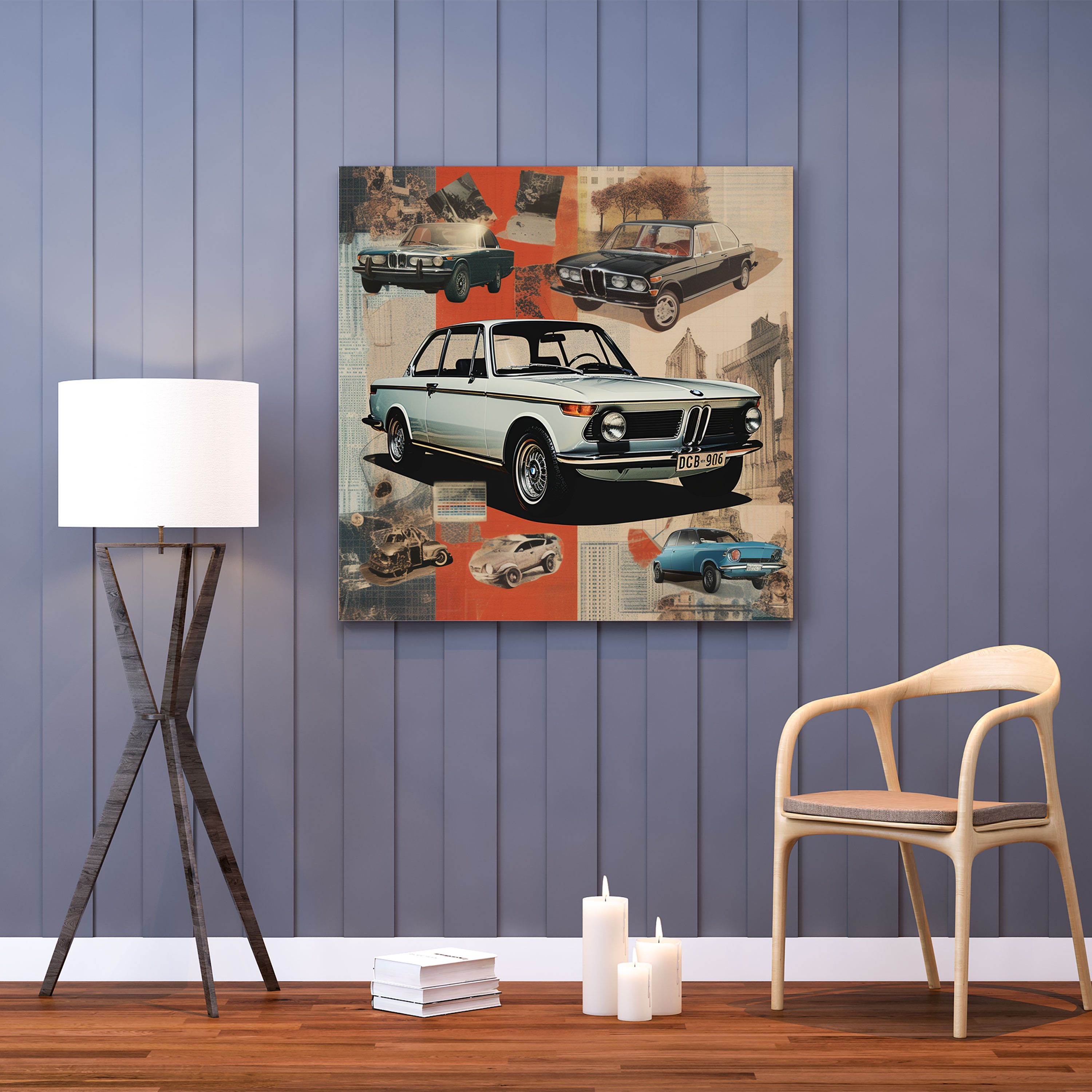 Vintage Bmw Advertisements Canvas Print - Bmw, Collage, Advertisements, Bmw