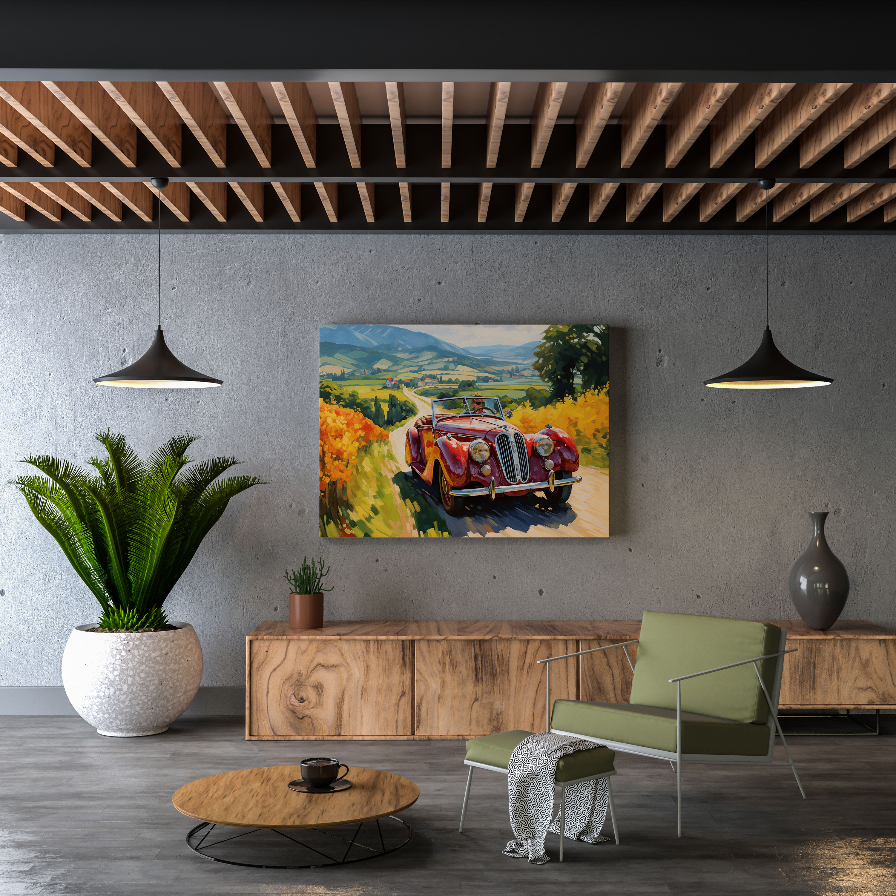 Bmw Scenic Drive Canvas Print - Bmw, Bmw, Canvas Print, Impressionist Painting