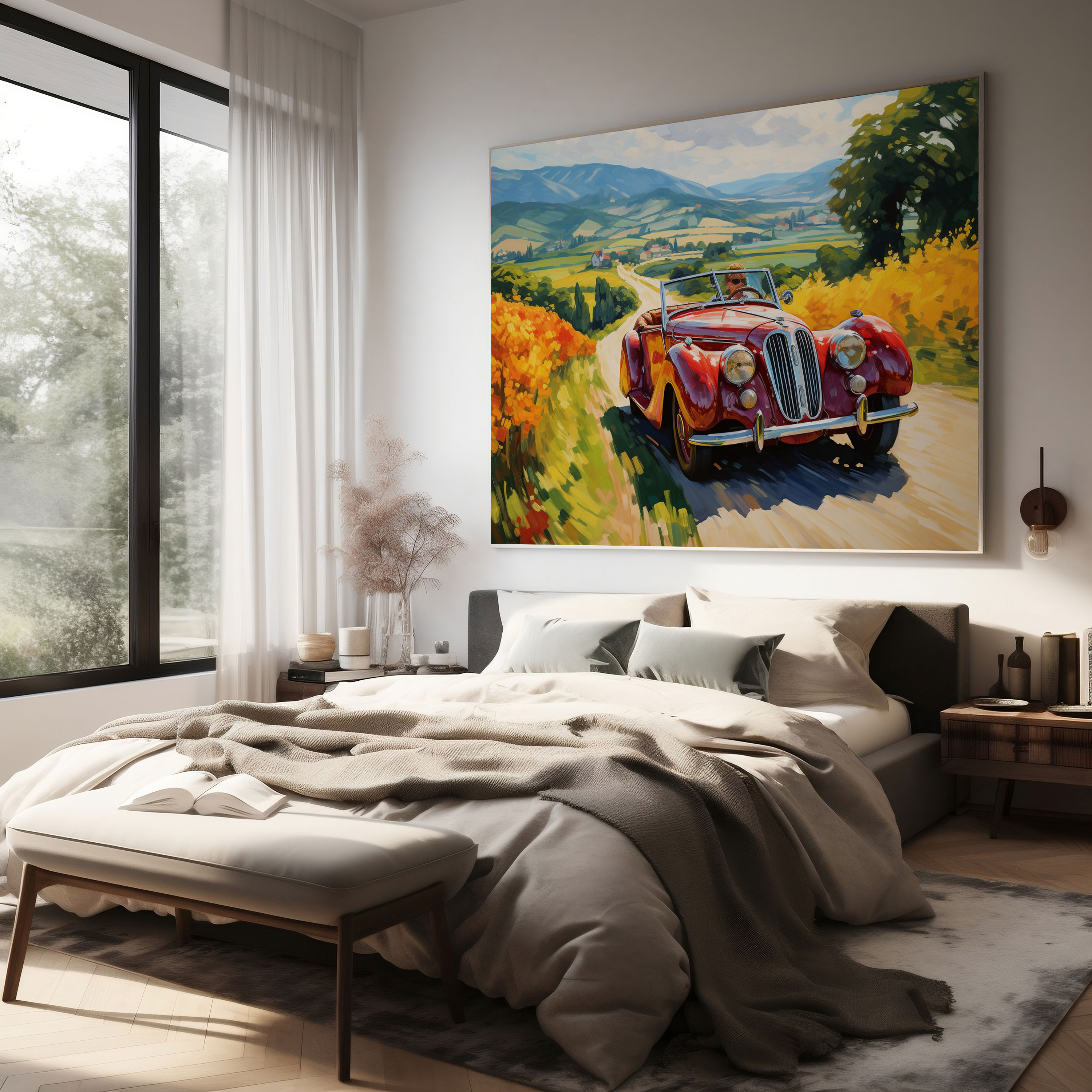 Bmw Scenic Drive Canvas Print - Bmw, Bmw, Canvas Print, Impressionist Painting