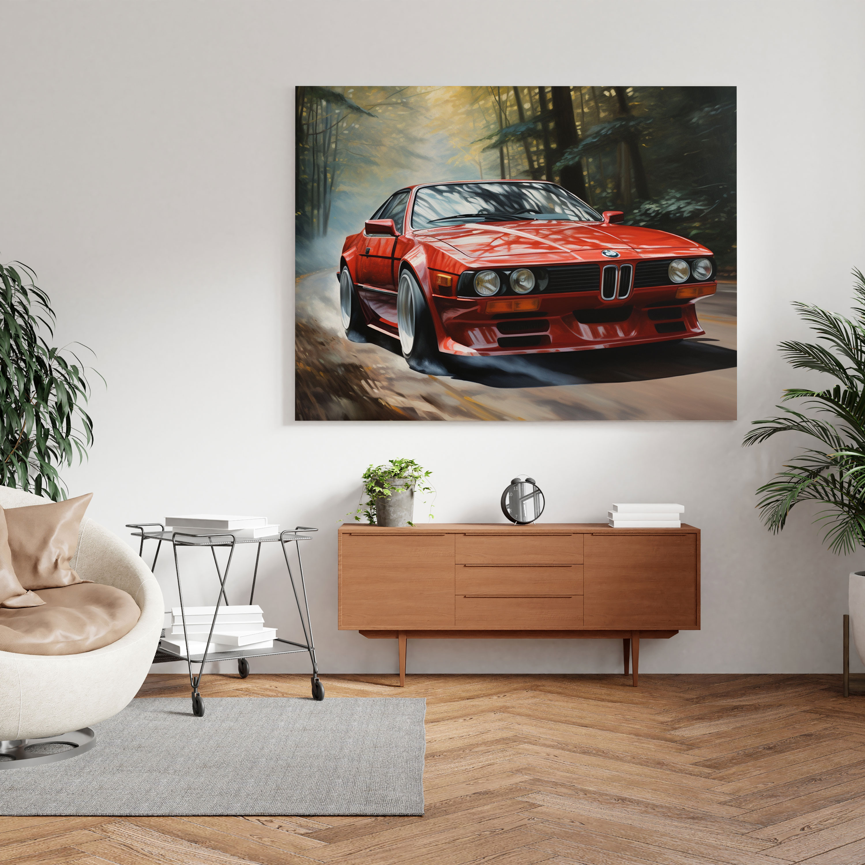 Bmw Sports Car Oil Painting - Bmw, Bmw Sports Car, Canvas, Wall Decoration