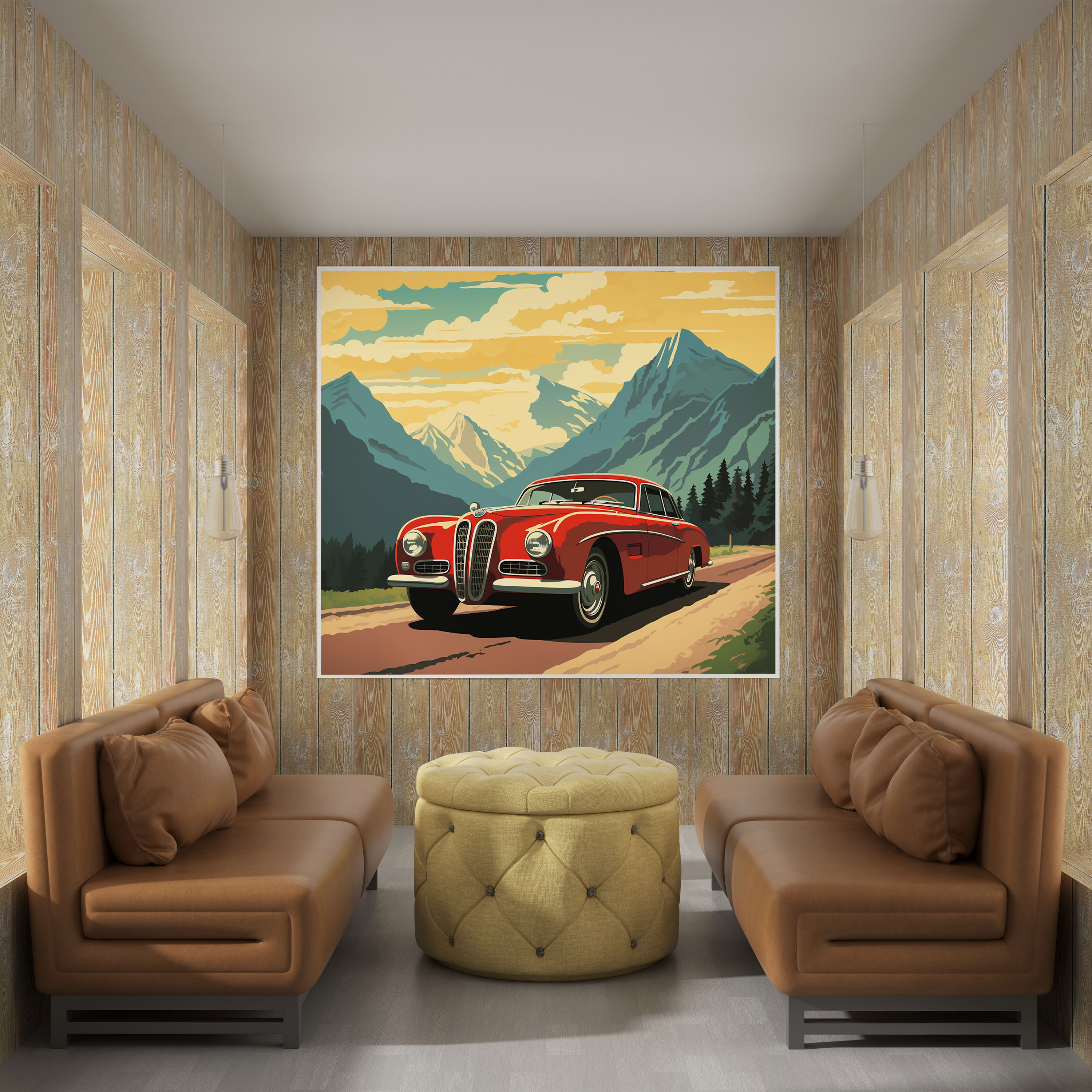 Bmw Vintage Poster Wall Art - Bmw, Retro Setting, Vintage Poster Design, Canvas Print