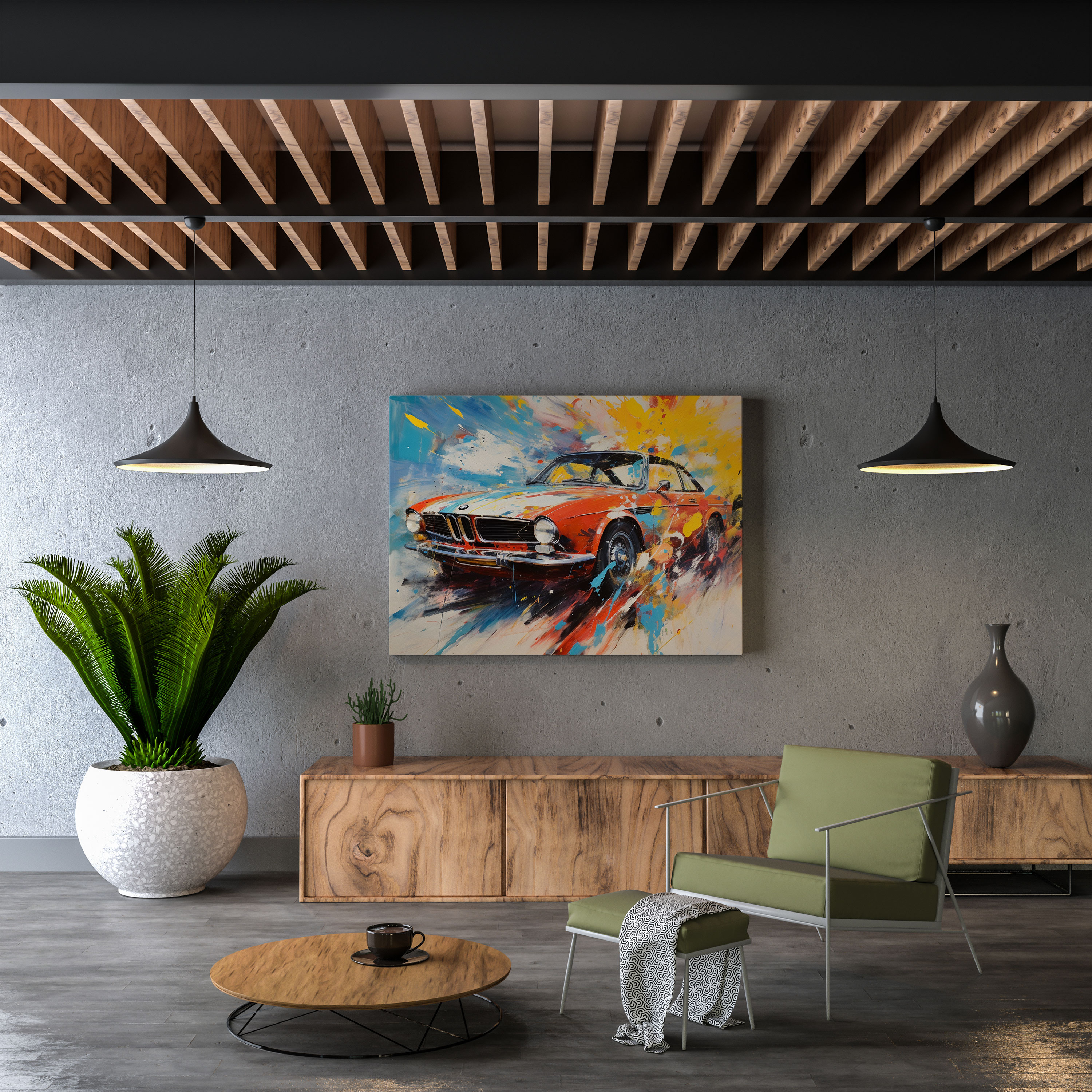 Bmw Abstract Expressionist Canvas Print - Bmw, Home Decoration, Bmw, Abstract Expressionist Painting