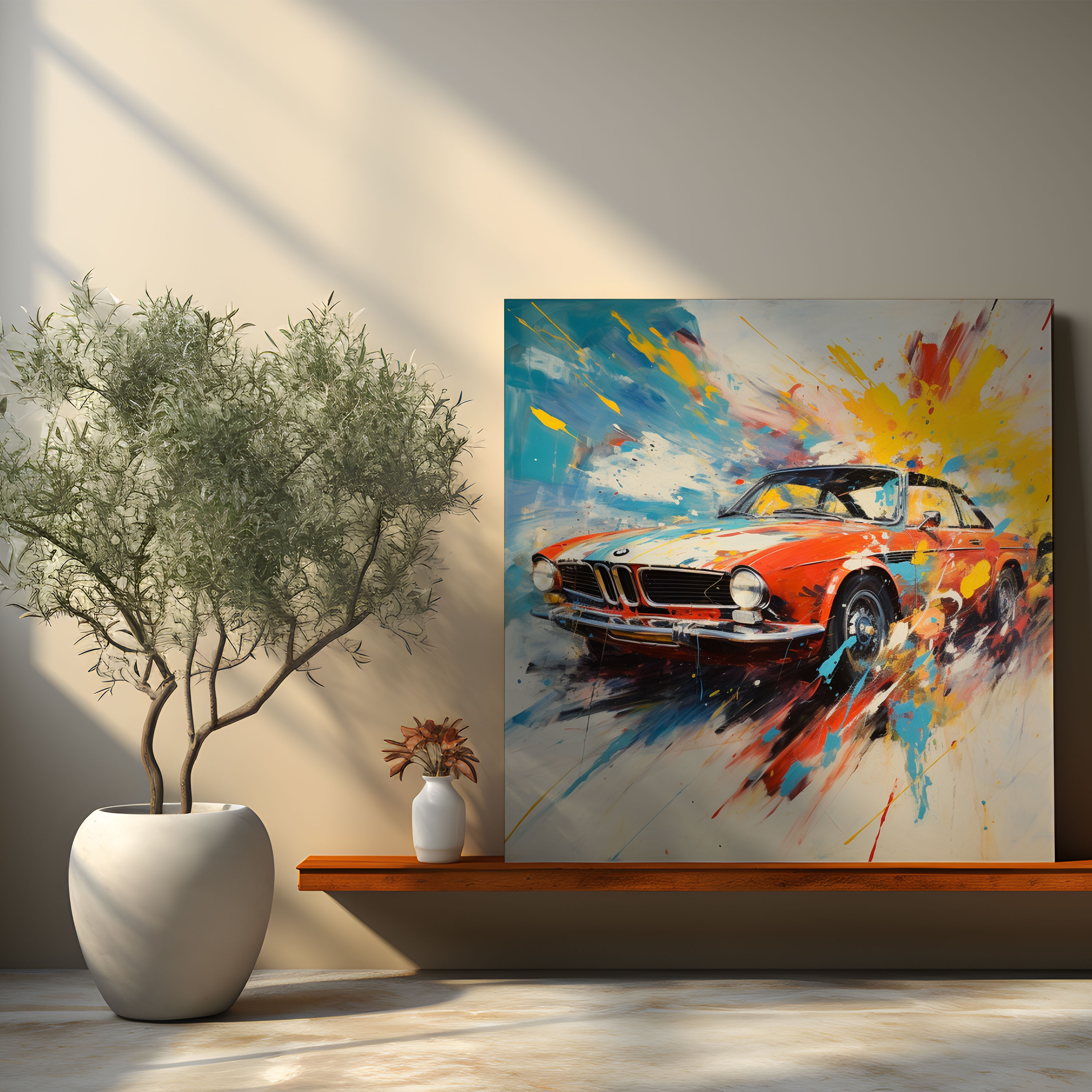 Bmw Abstract Expressionist Canvas Print - Bmw, Home Decoration, Bmw, Abstract Expressionist Painting