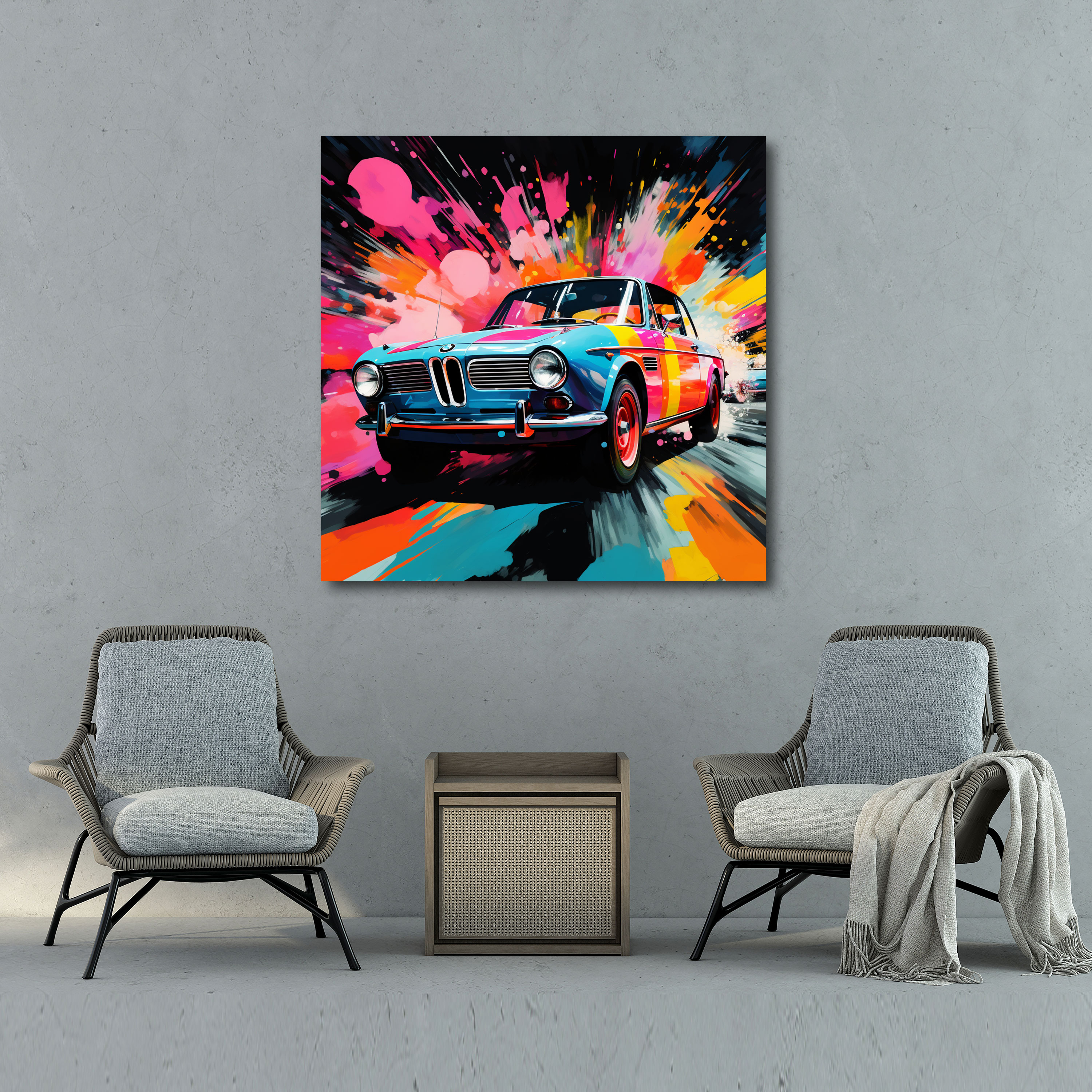 Bmw Pop Art Collage Canvas Print - Bmw, Vibrant, Canvas, Bmw Models