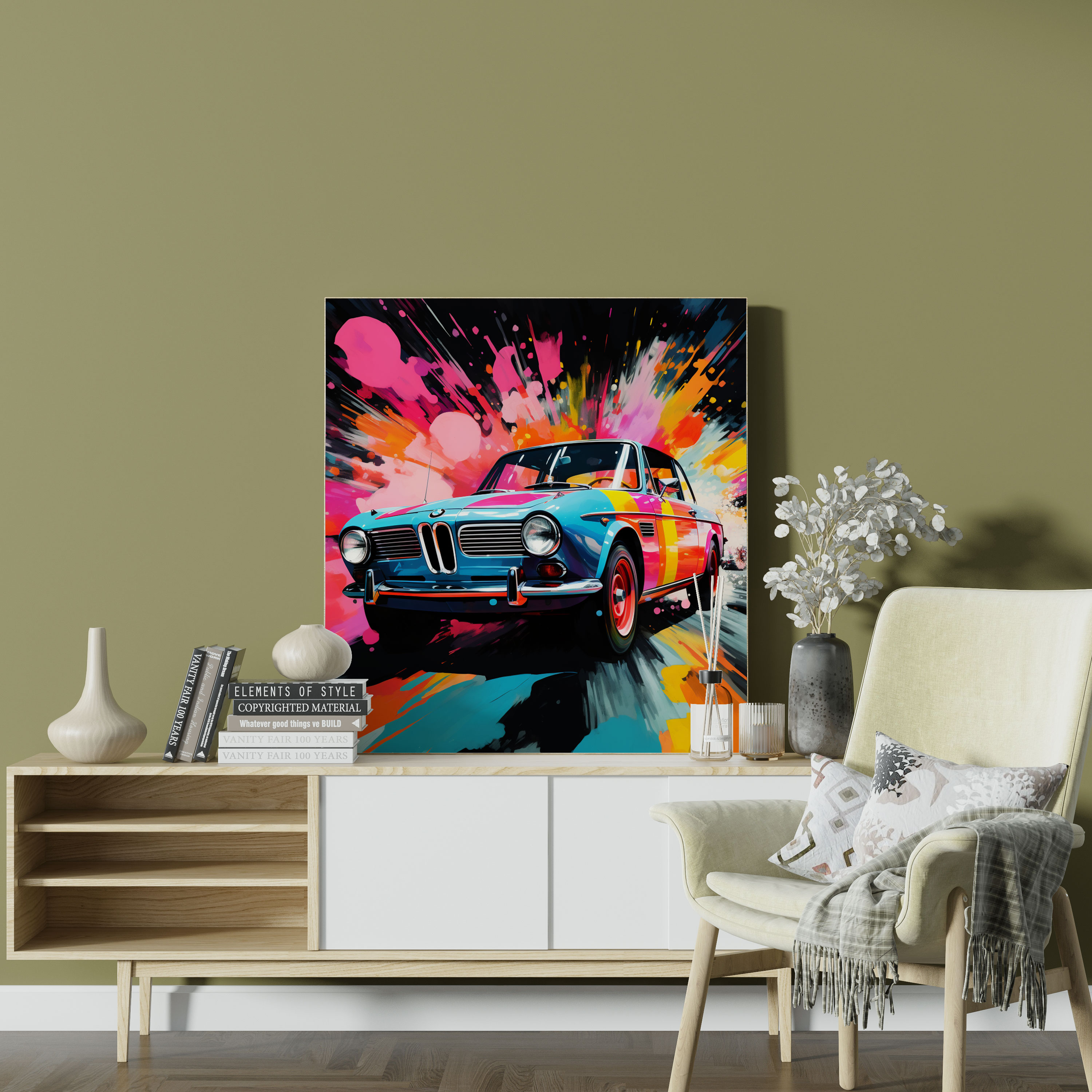 Bmw Pop Art Collage Canvas Print - Bmw, Vibrant, Canvas, Bmw Models