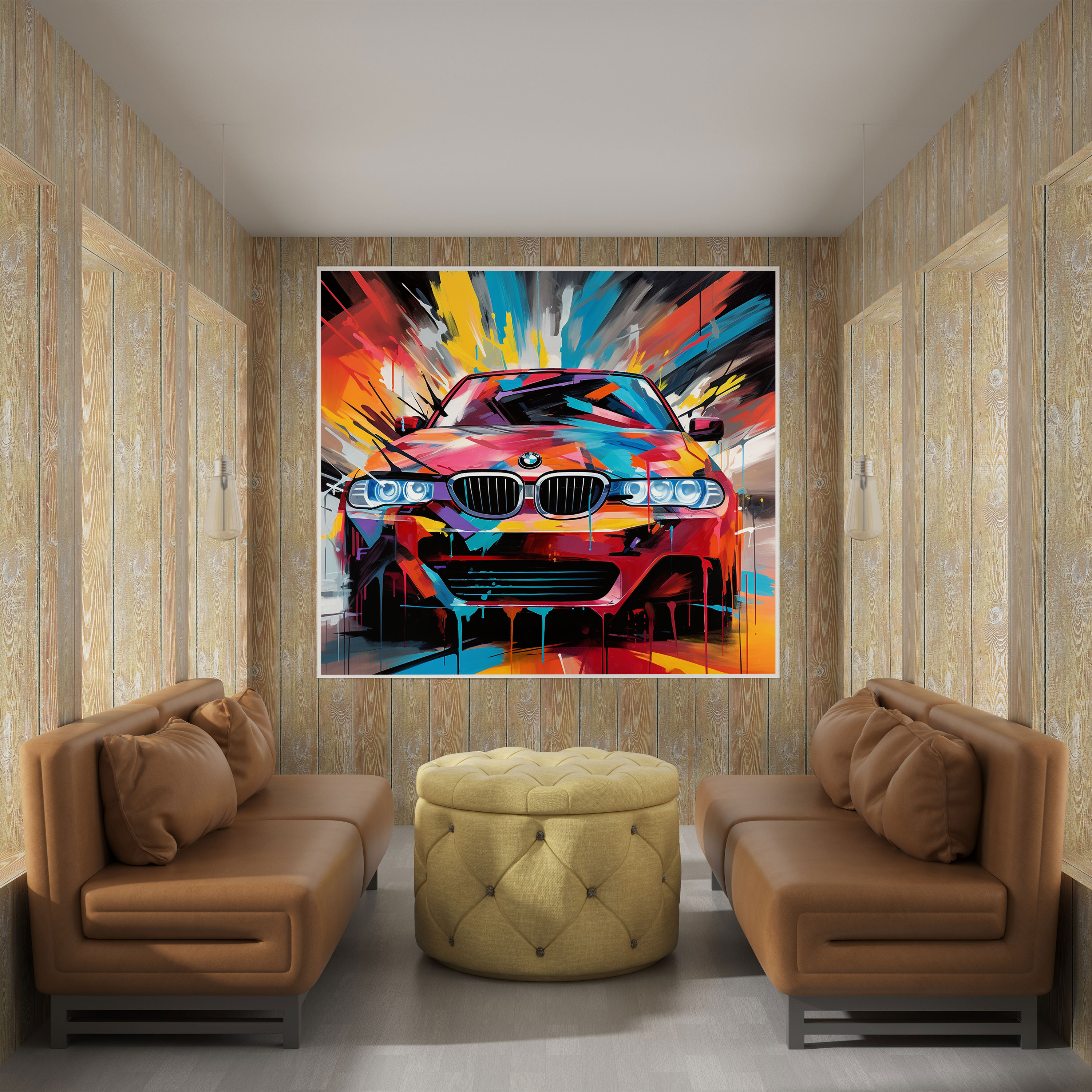 Bmw Graffiti Kunst Leinwandbild - Bmw Leinwandbild Leinwand Leinwand Wandkunst