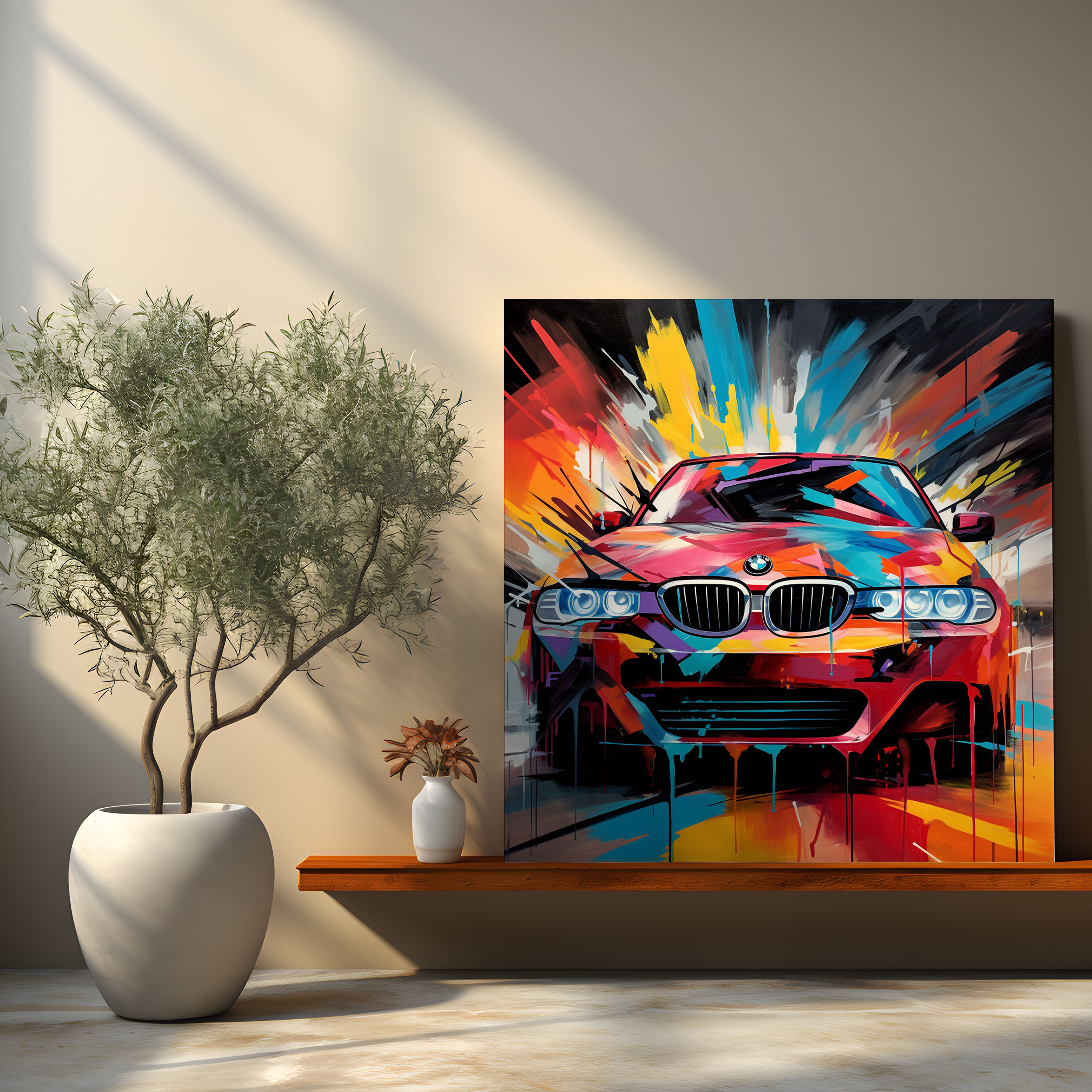 Bmw Graffiti Kunst Leinwandbild - Bmw Leinwandbild Leinwand Leinwand Wandkunst