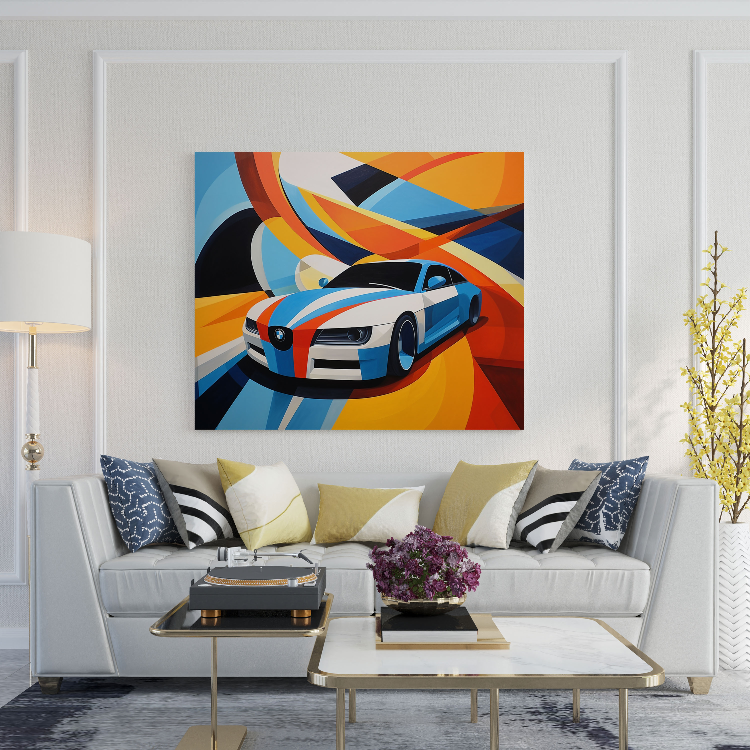 Bmw Geometric Art Canvas Print - Bmw, Curves, Geometric Art, Eye-Catching