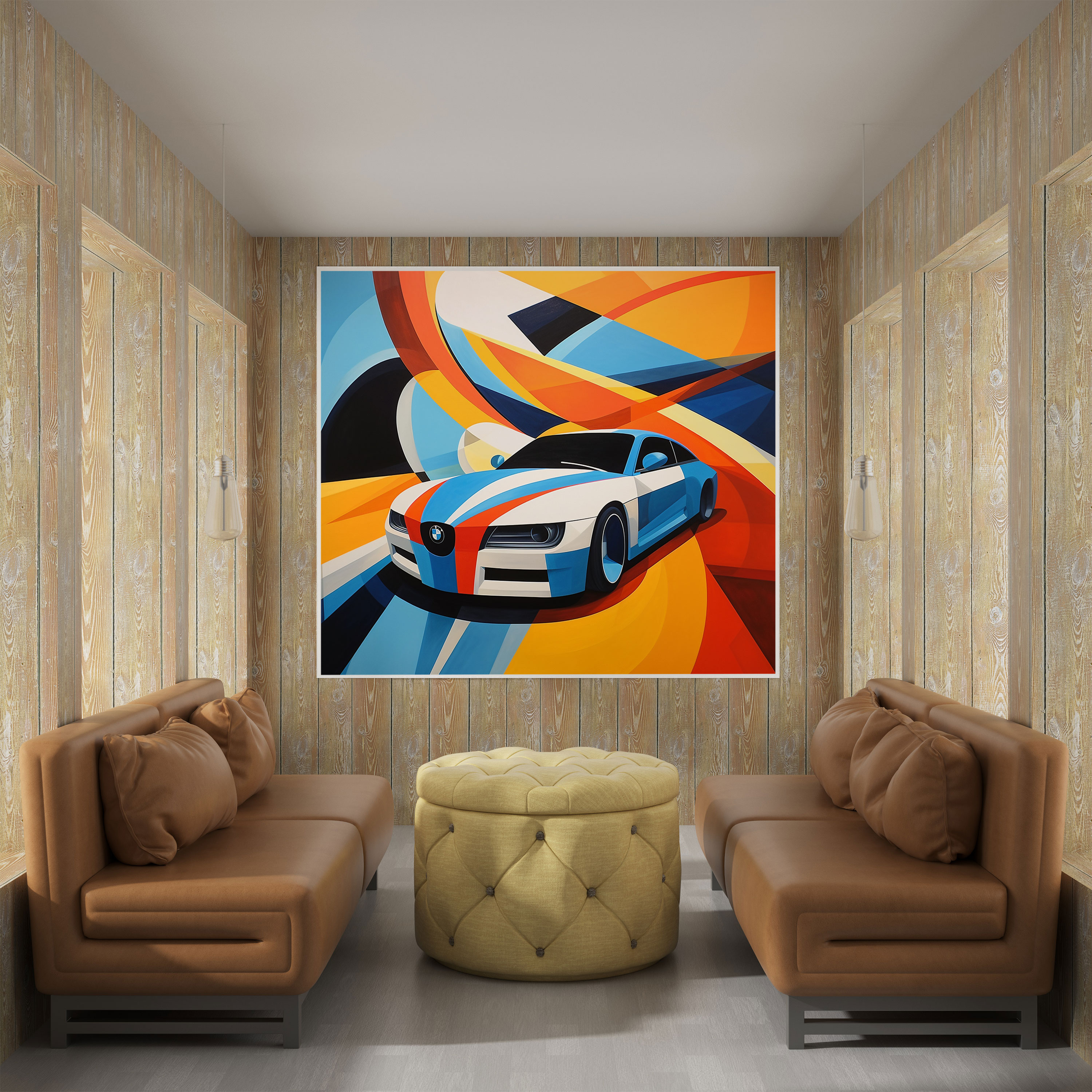 Bmw Geometric Art Canvas Print - Bmw, Curves, Geometric Art, Eye-Catching