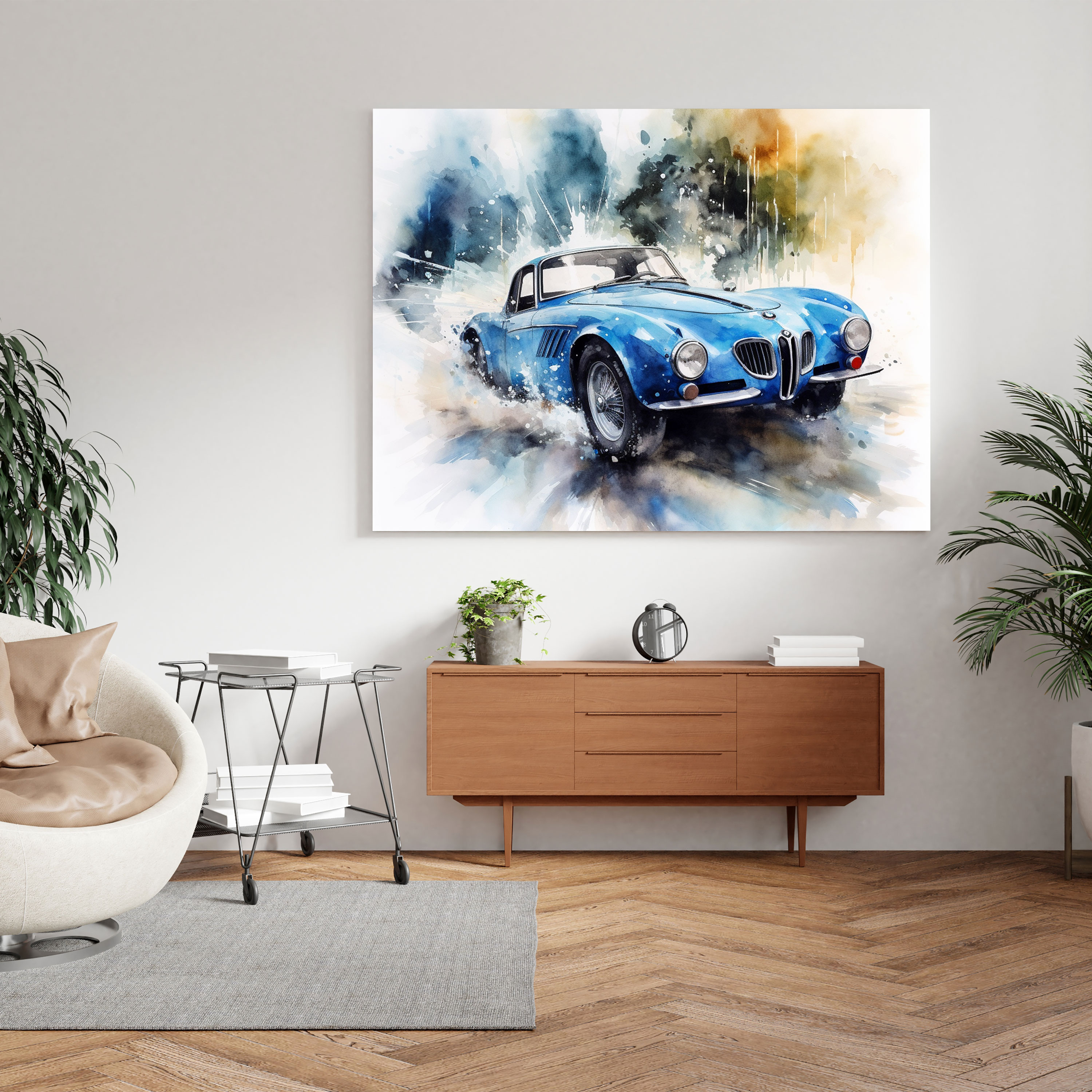 Bmw Dreamy Watercolor Canvas Print - Bmw, Wall Art, Watercolor Painting, Dreamy Atmosphere