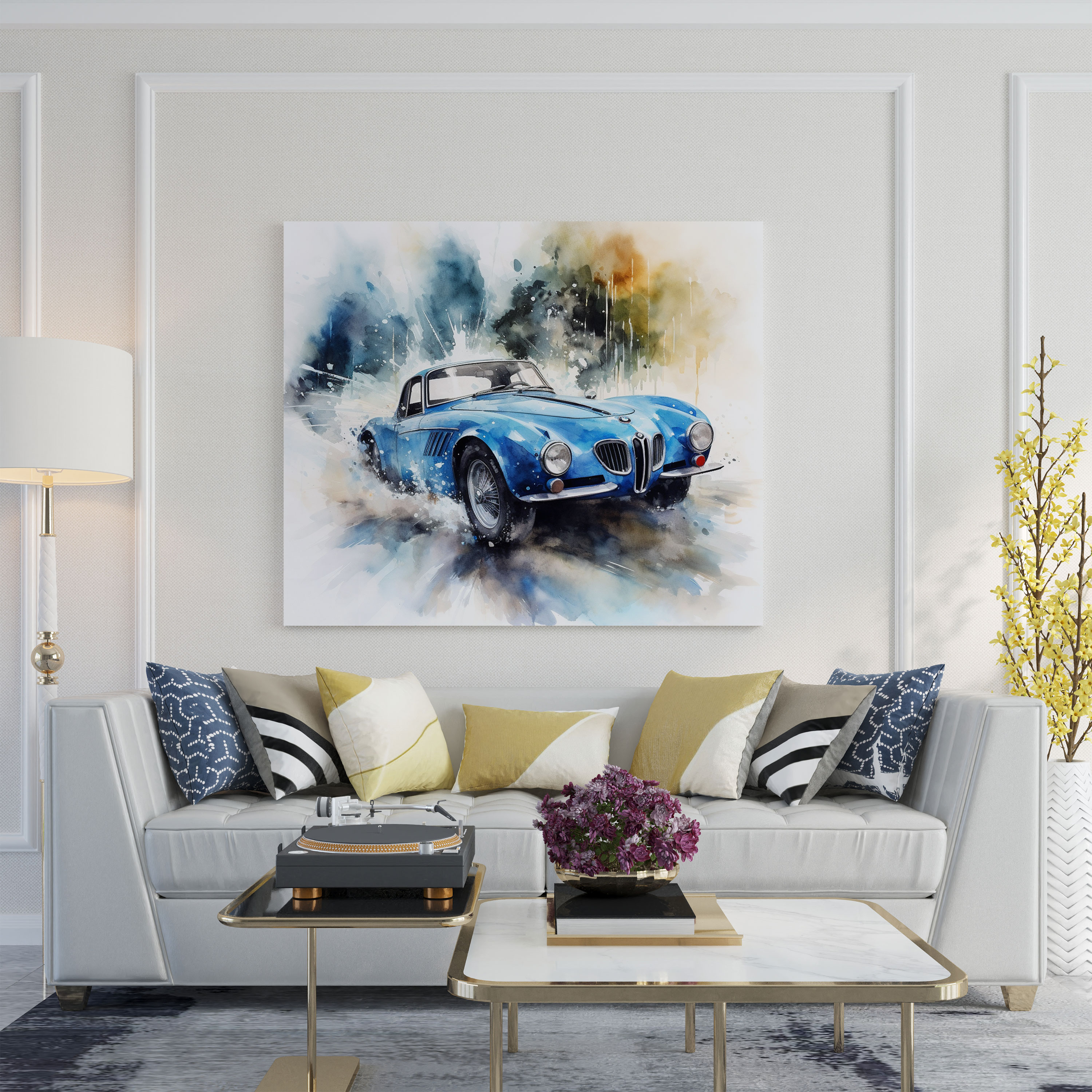 Bmw Dreamy Watercolor Canvas Print - Bmw, Wall Art, Watercolor Painting, Dreamy Atmosphere