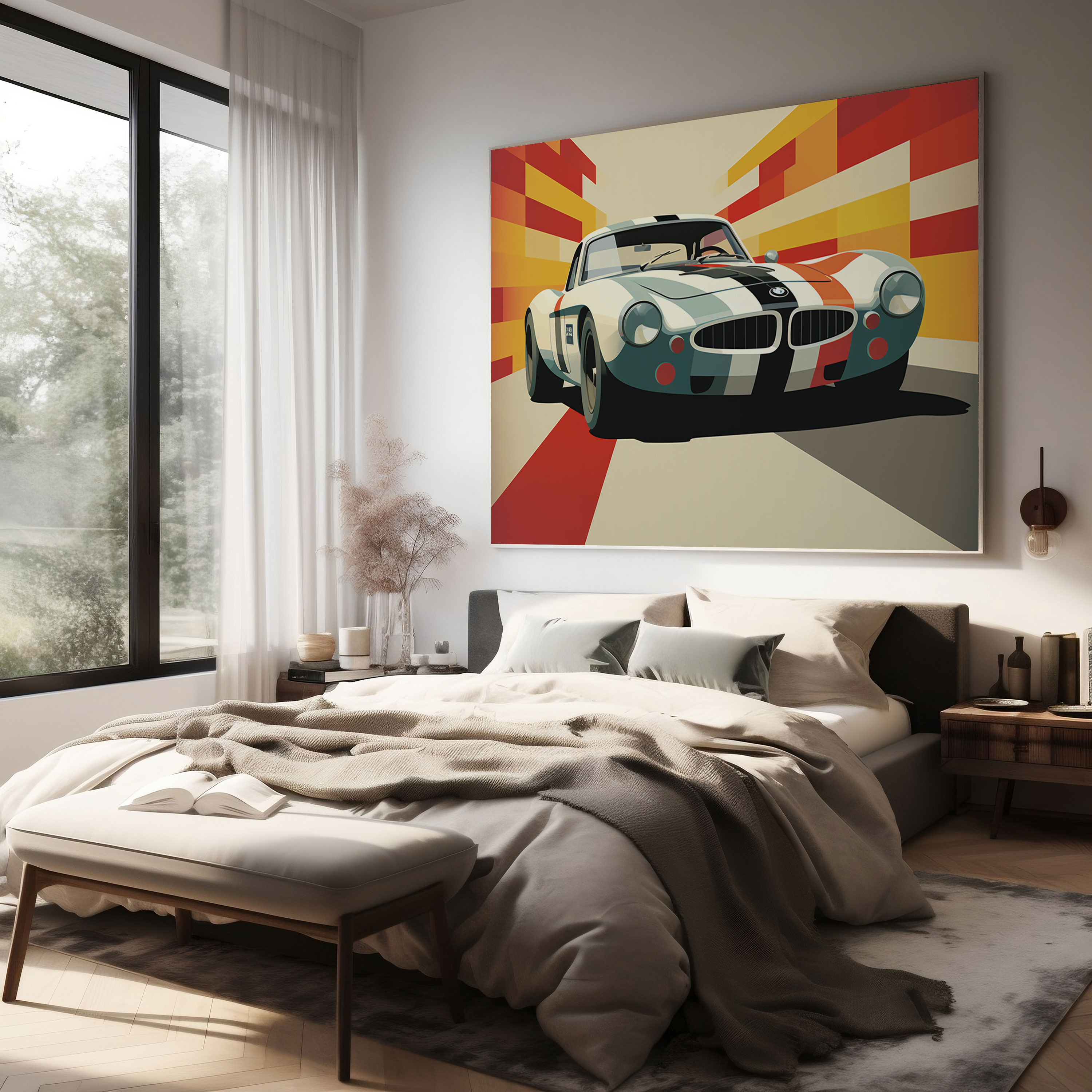 Bmw Duvar Sanatı - Vintage Yarış Arabası - Bmw Bmw Kanvas Tablo Bmw Duvar Sanatı Bmw Ev Dekorasyonu