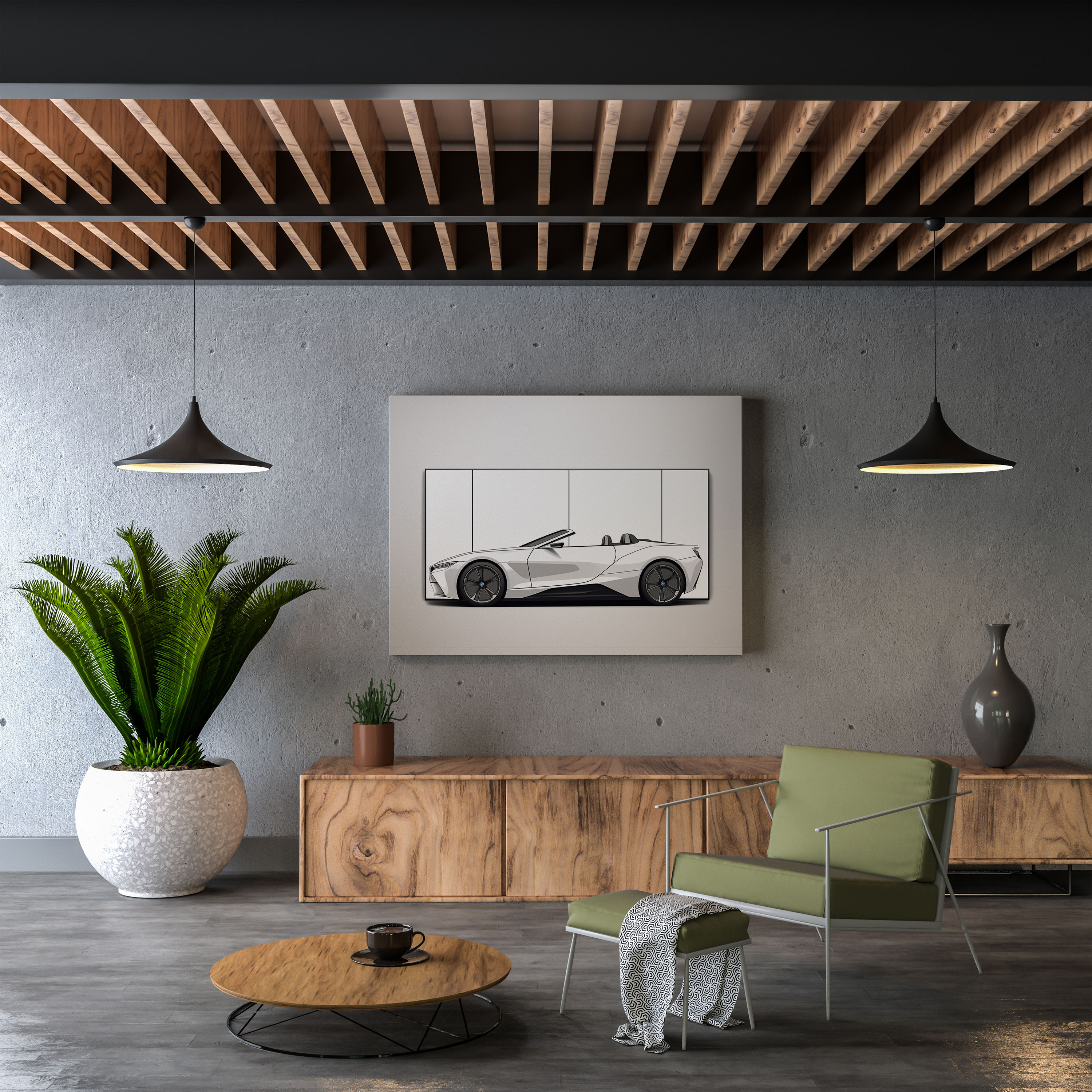 Bmw Canvas Print - Minimalist Convertible - Bmw, Bmw Wall Decoration, Sleek And Timeless, Modern Decor