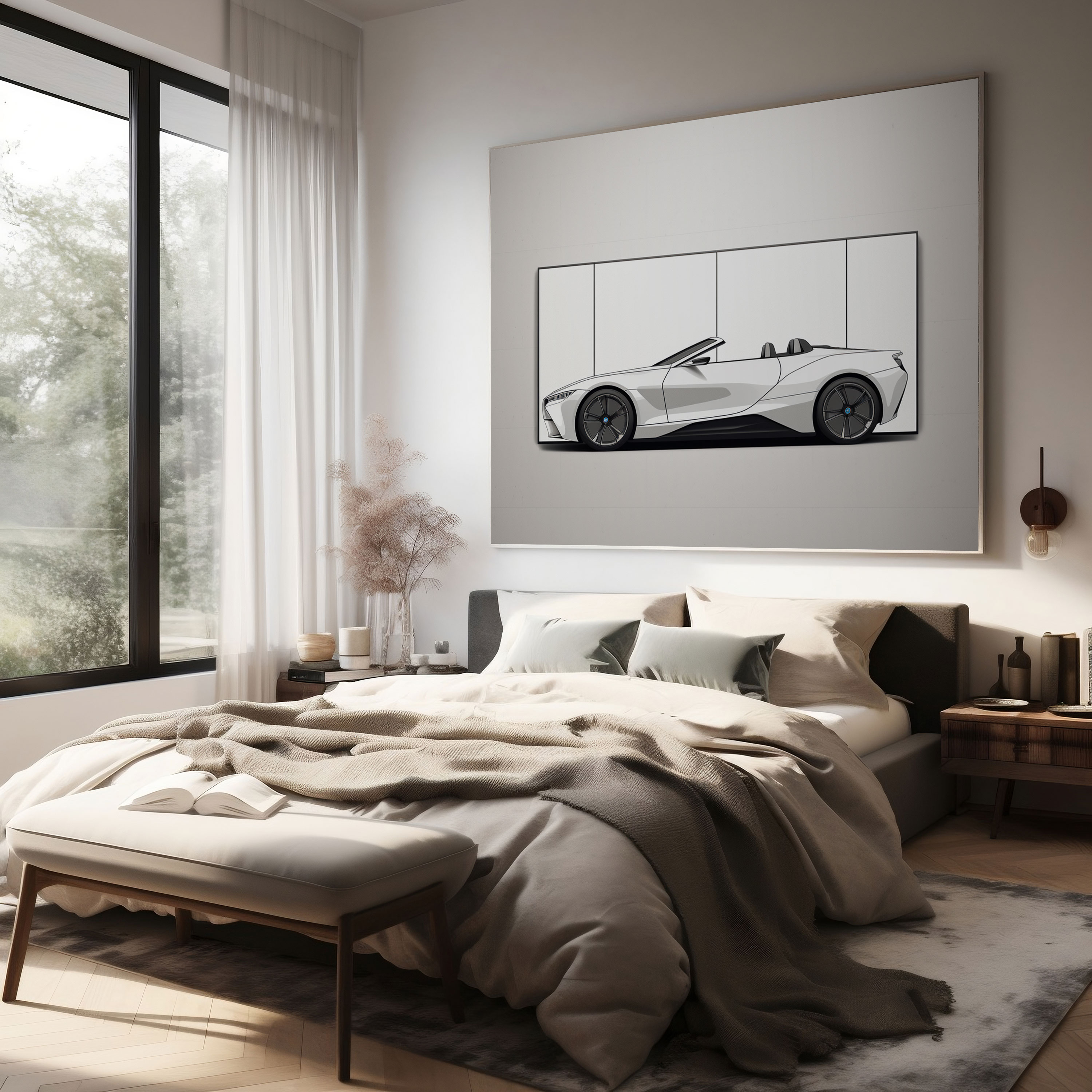 Bmw Canvas Print - Minimalist Convertible - Bmw, Bmw Wall Decoration, Sleek And Timeless, Modern Decor