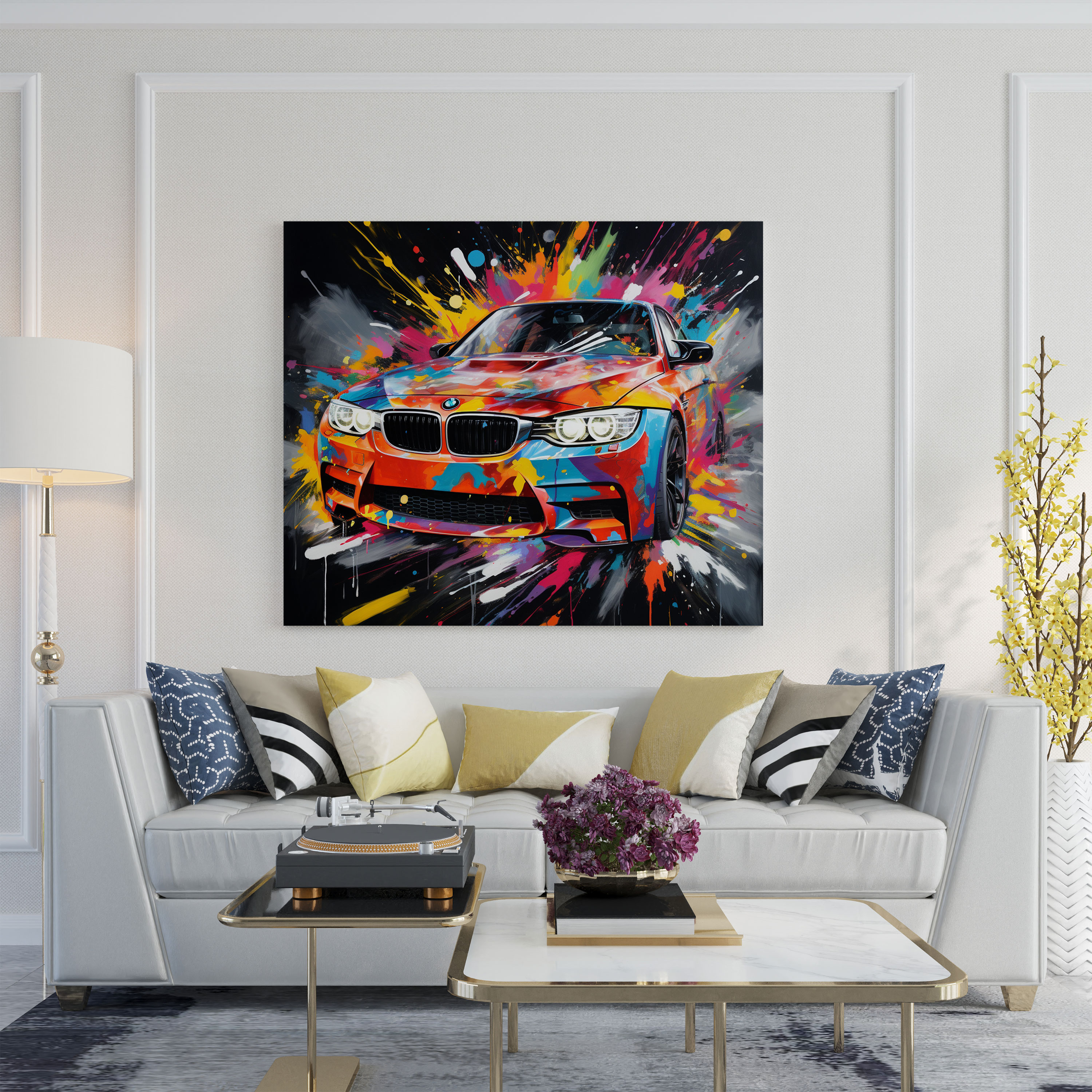 Bmw Canvas Print - Graffiti M Series - Bmw, Bmw Home Decoration, Bmw Canvas Wall Art, Urban Aesthetic