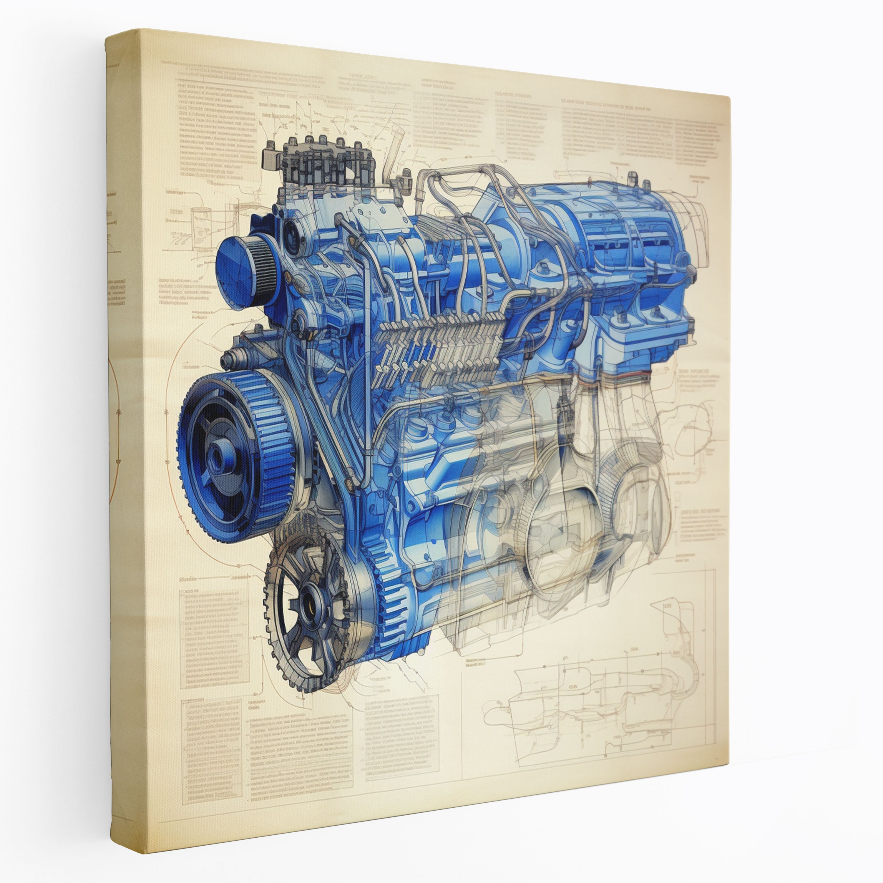 Bmw Wall Art - Vintage Blueprint - Bmw, Performance And Precision, Bmw Wall Art, Engineering