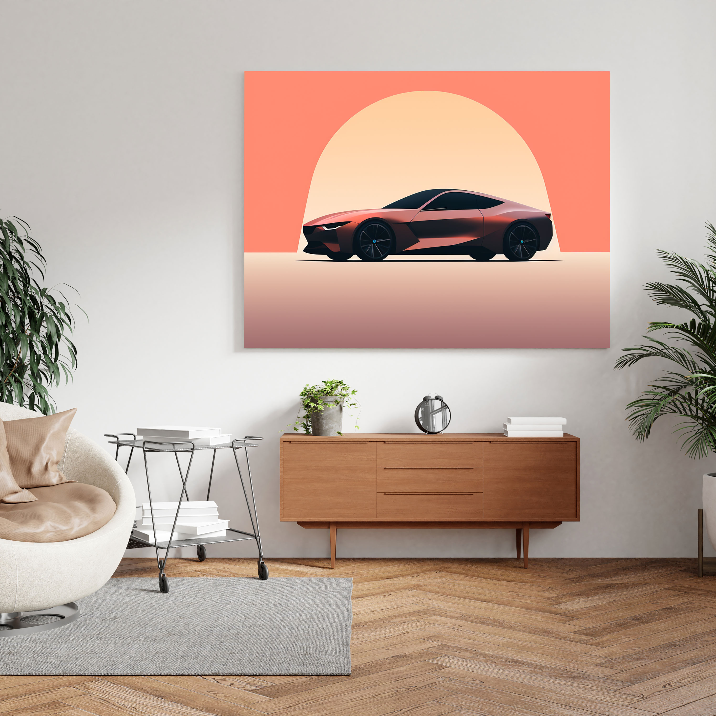 Bmw Minimalist Silhouette Wall Decoration - Bmw, Sleek Silhouette, Wall Art, Home Decoration