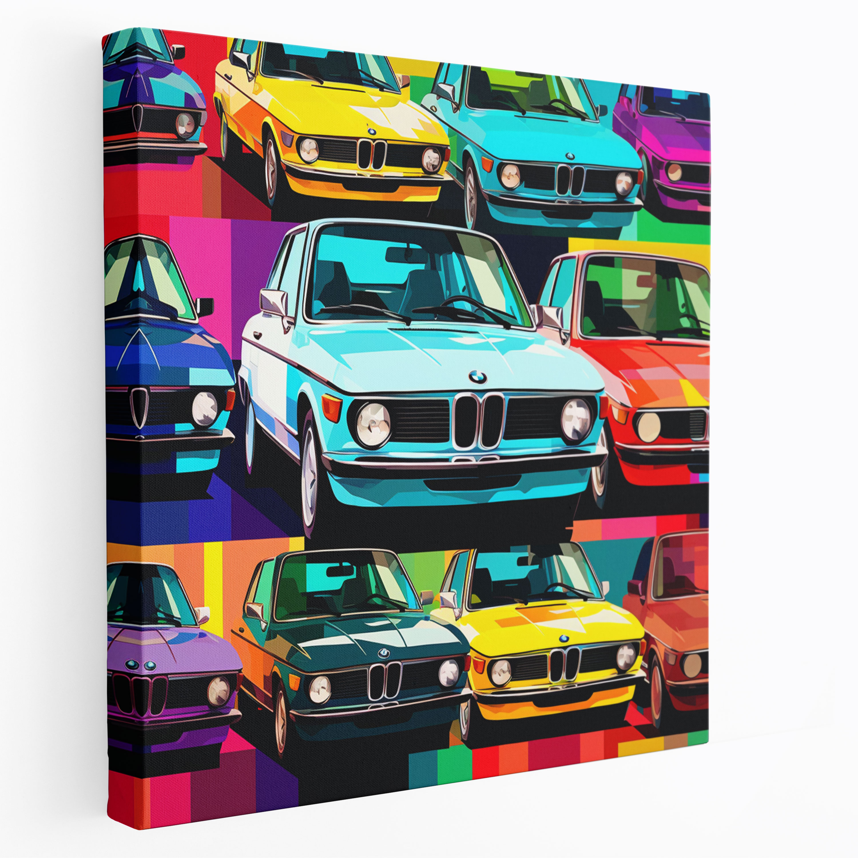 Bmw Pop Art Montage Canvas Print - Bmw, Bmw Car Models, Canvas Wall Art, Home Decoration