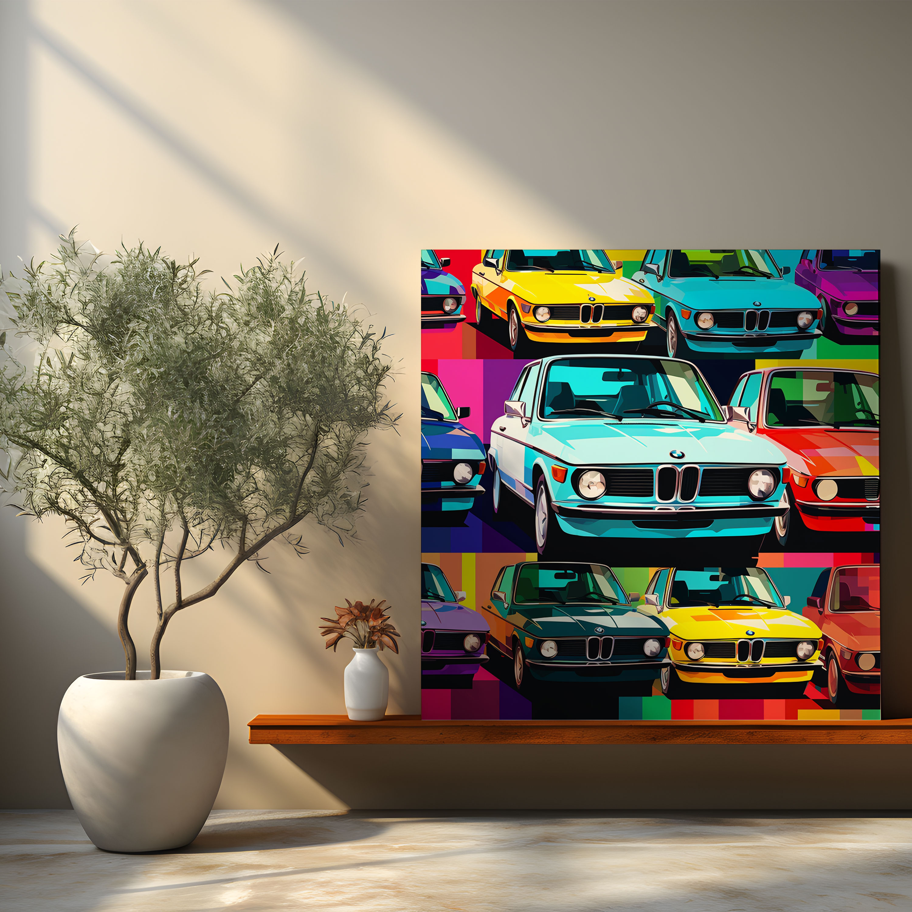 Bmw Pop Art Montage Canvas Print - Bmw, Bmw Car Models, Canvas Wall Art, Home Decoration