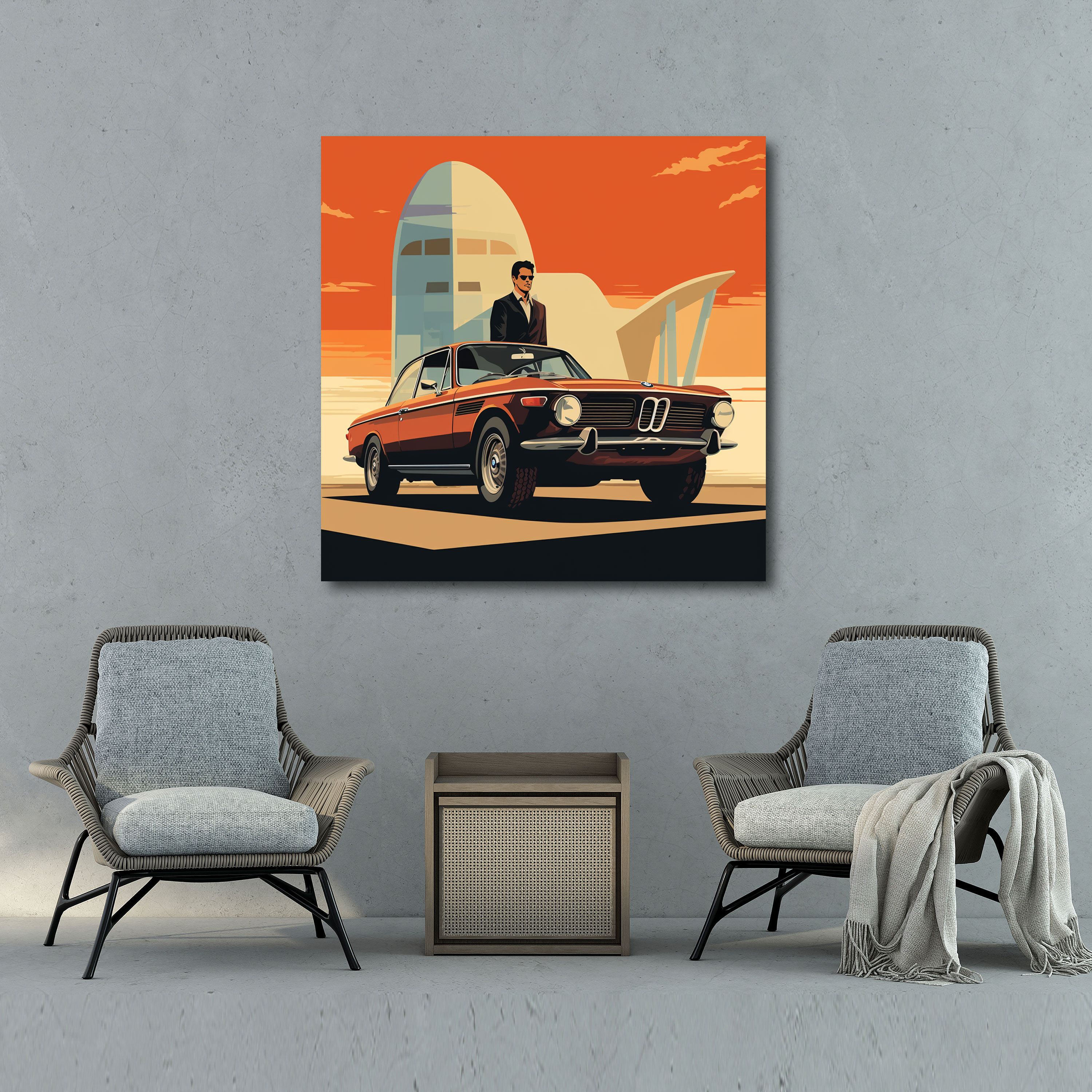 Bmw Retro Poster Wall Art - Bmw, Wall Decoration, Bold Typography, Wall Art