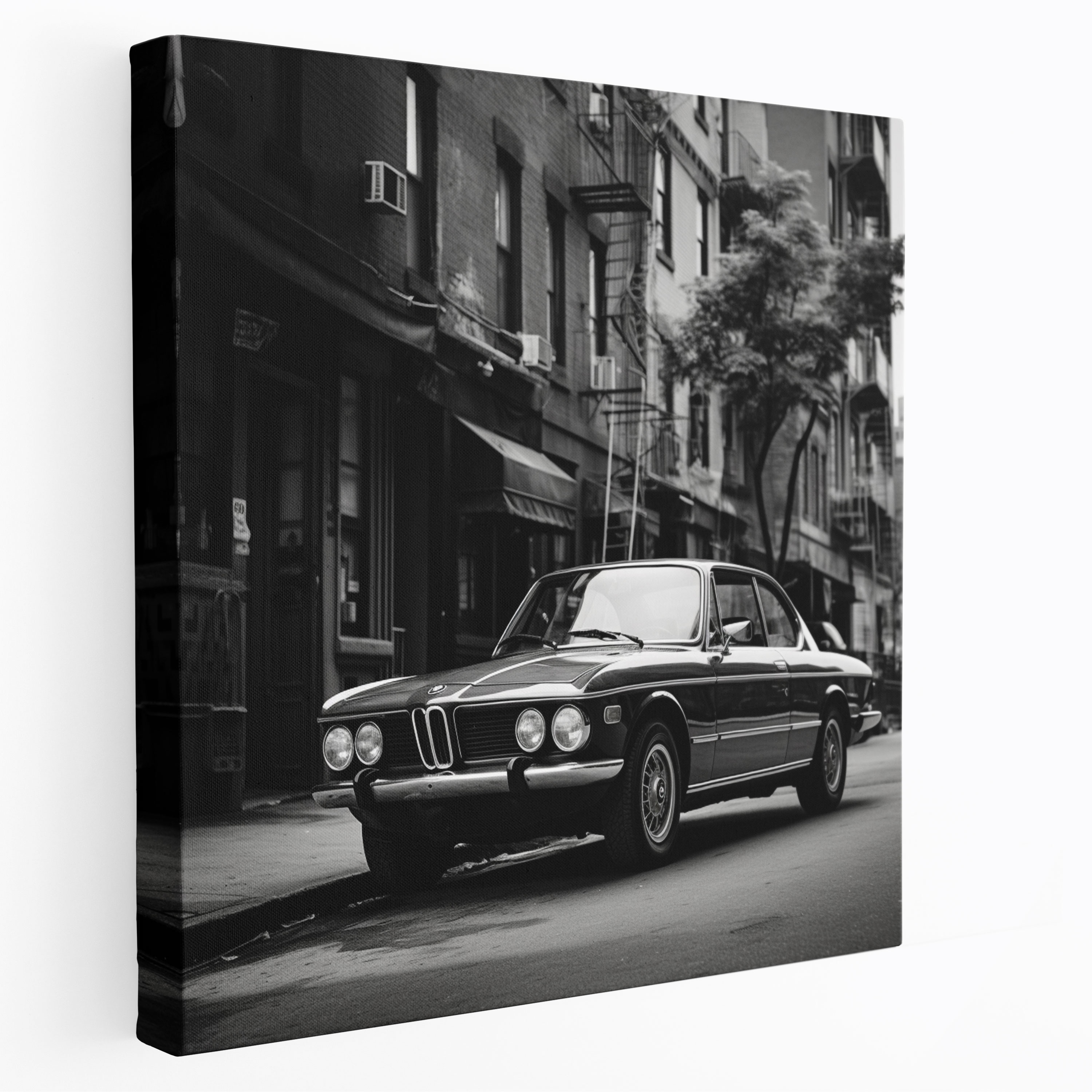 Bmw Urban Black And White Canvas Print - Bmw, Bmw, Timeless Snapshot, Canvas Wall Art