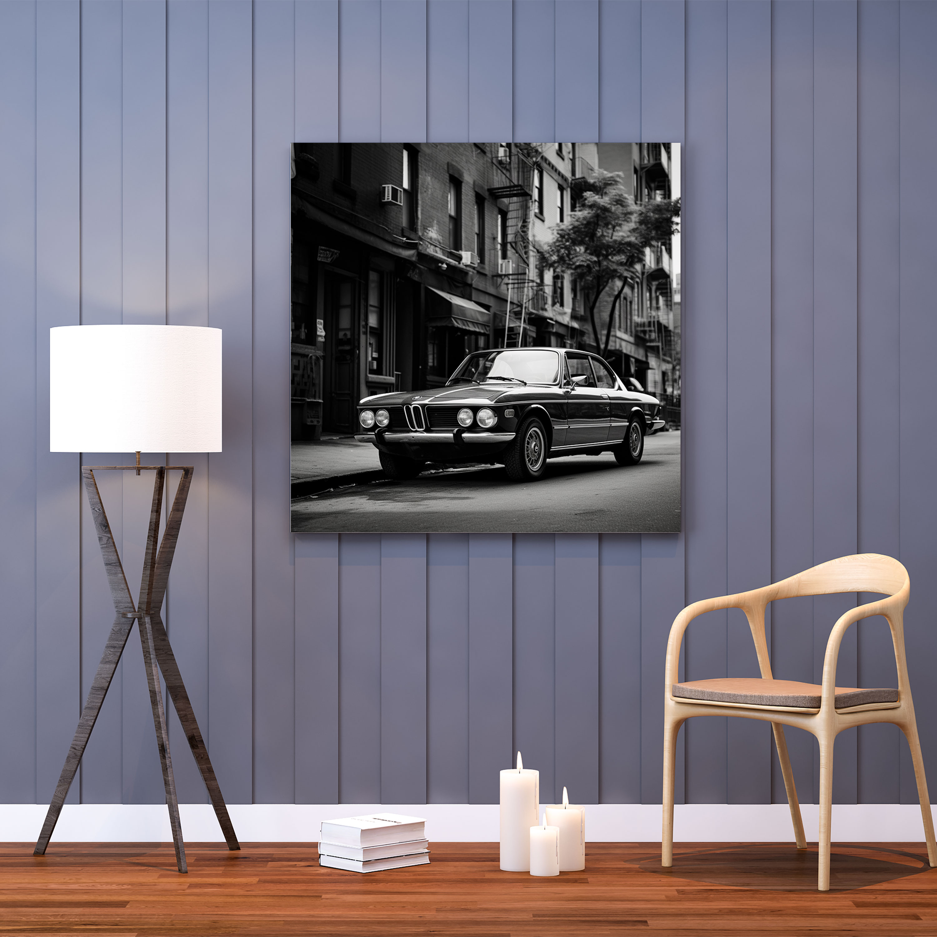 Bmw Urban Black And White Canvas Print - Bmw, Bmw, Timeless Snapshot, Canvas Wall Art