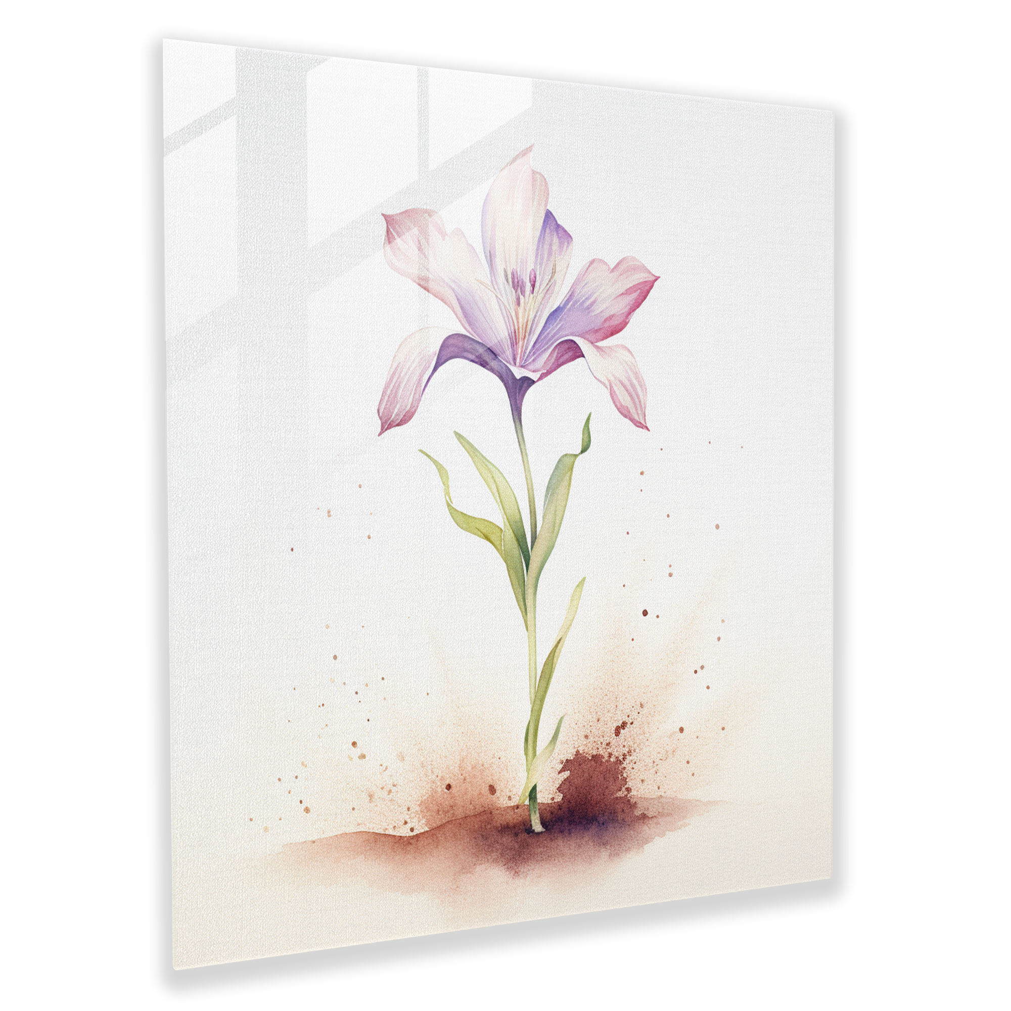Born Watercolor Glass Print - Born, Beginning Of Life, Glass Art, Home Decoration