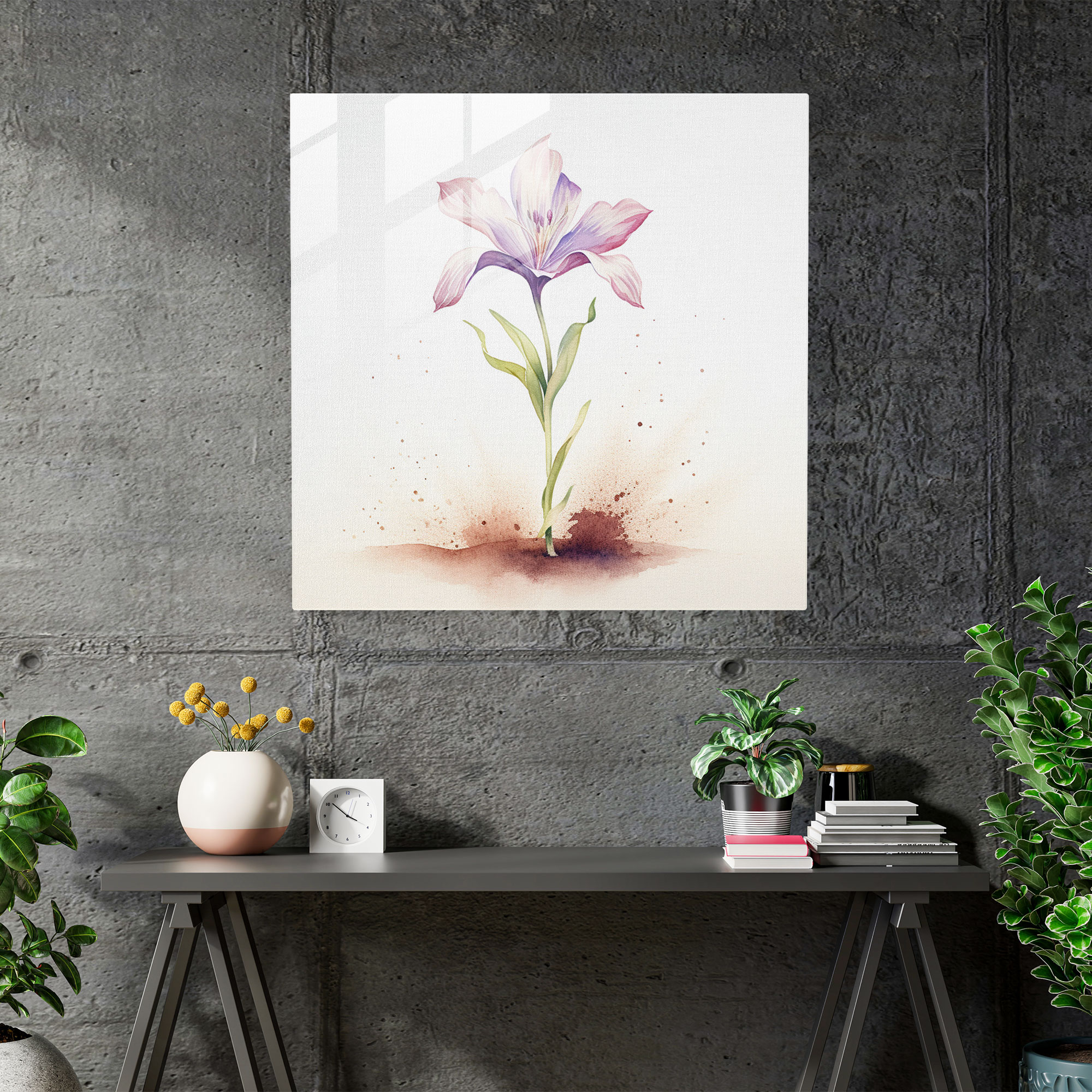 Born Watercolor Glass Print - Born, Beginning Of Life, Glass Art, Home Decoration