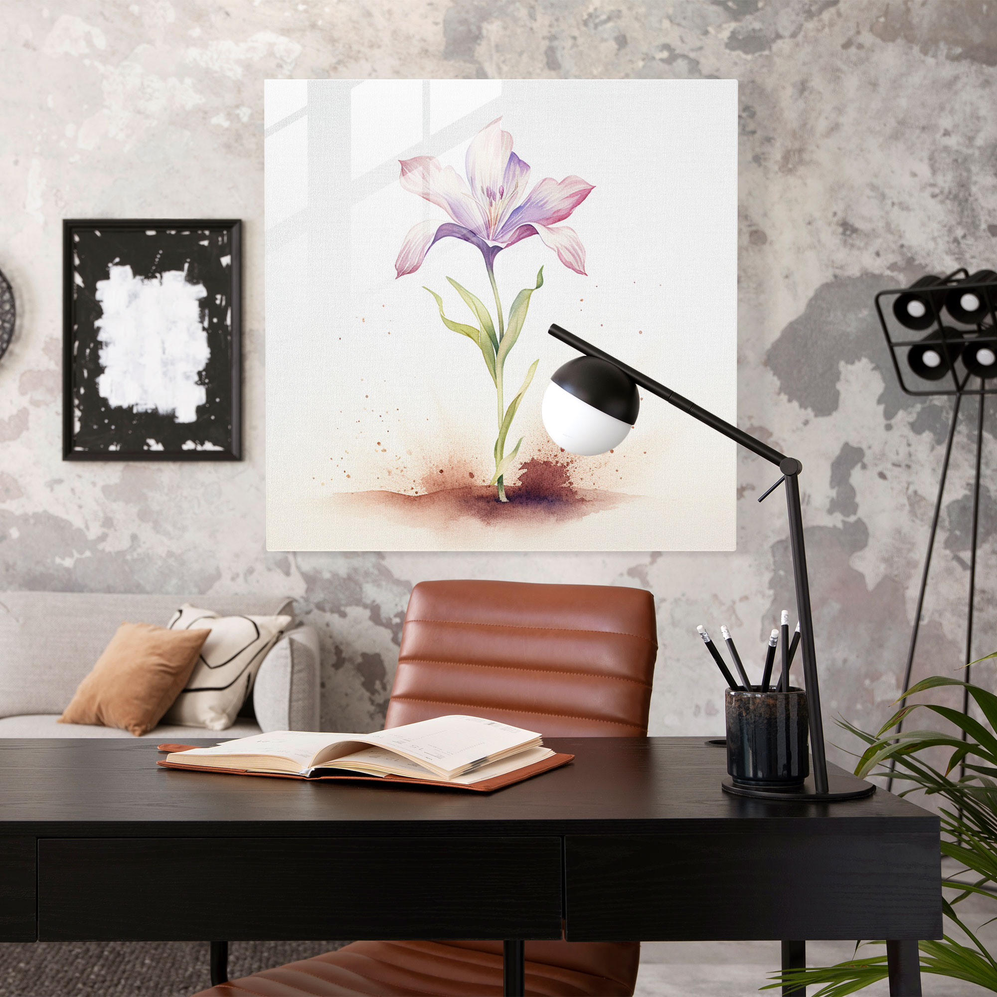 Born Watercolor Glass Print - Born, Beginning Of Life, Glass Art, Home Decoration