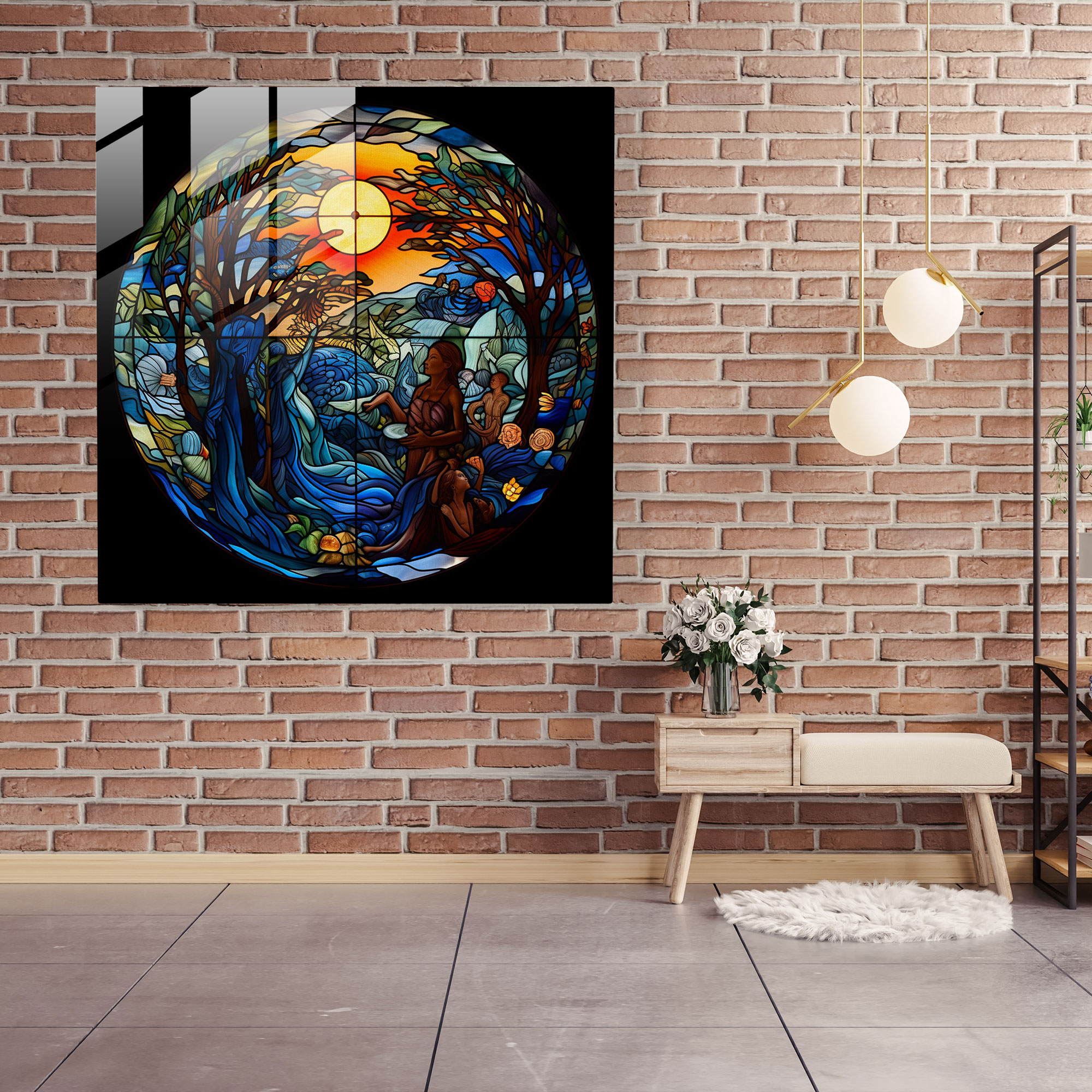 Born Stained Glass Art Glass Print - Born, Glass Art, Stained Glass Art, Nature
