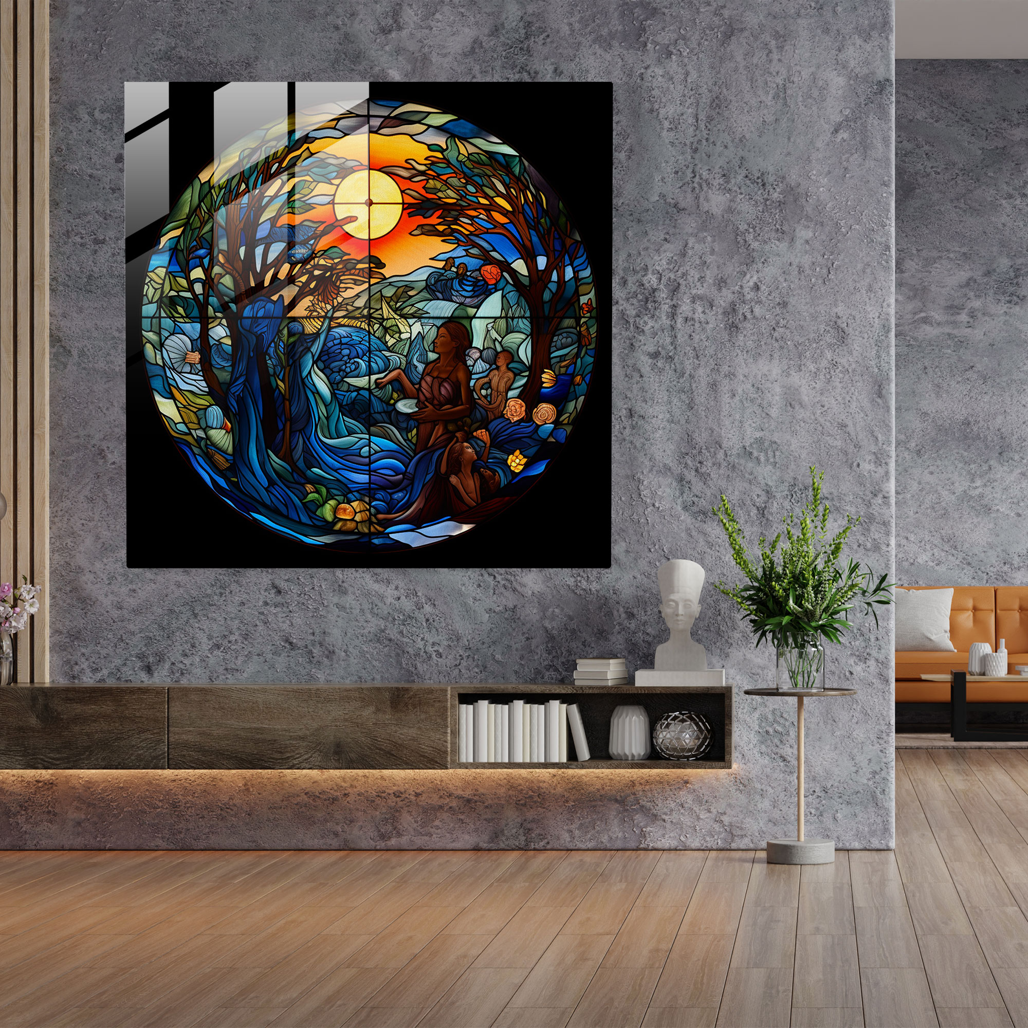 Born Stained Glass Art Glass Print - Born, Glass Art, Stained Glass Art, Nature