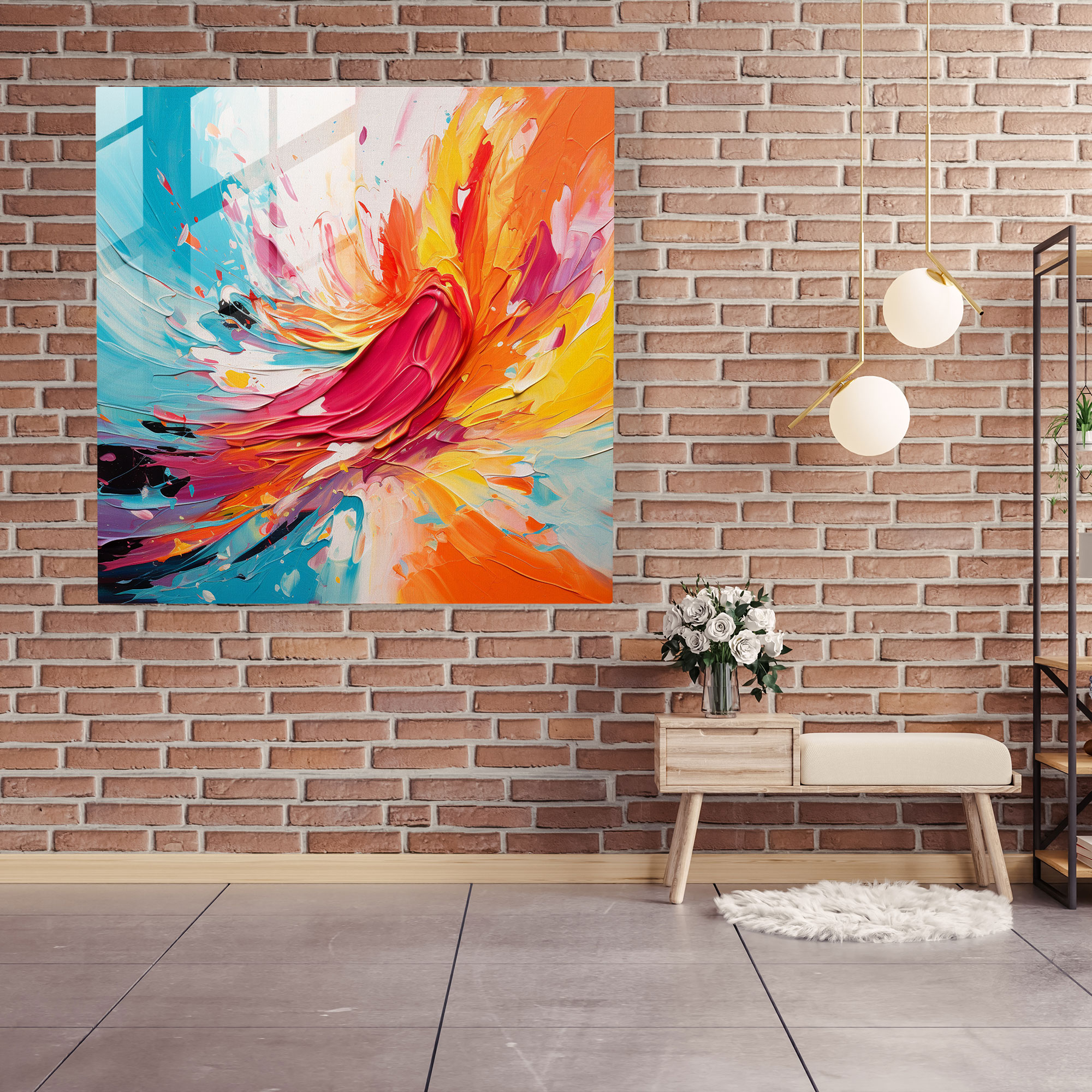 Born To Create: Abstract Glass Print - Born, Energy, Born To Create, Vibrant Colors