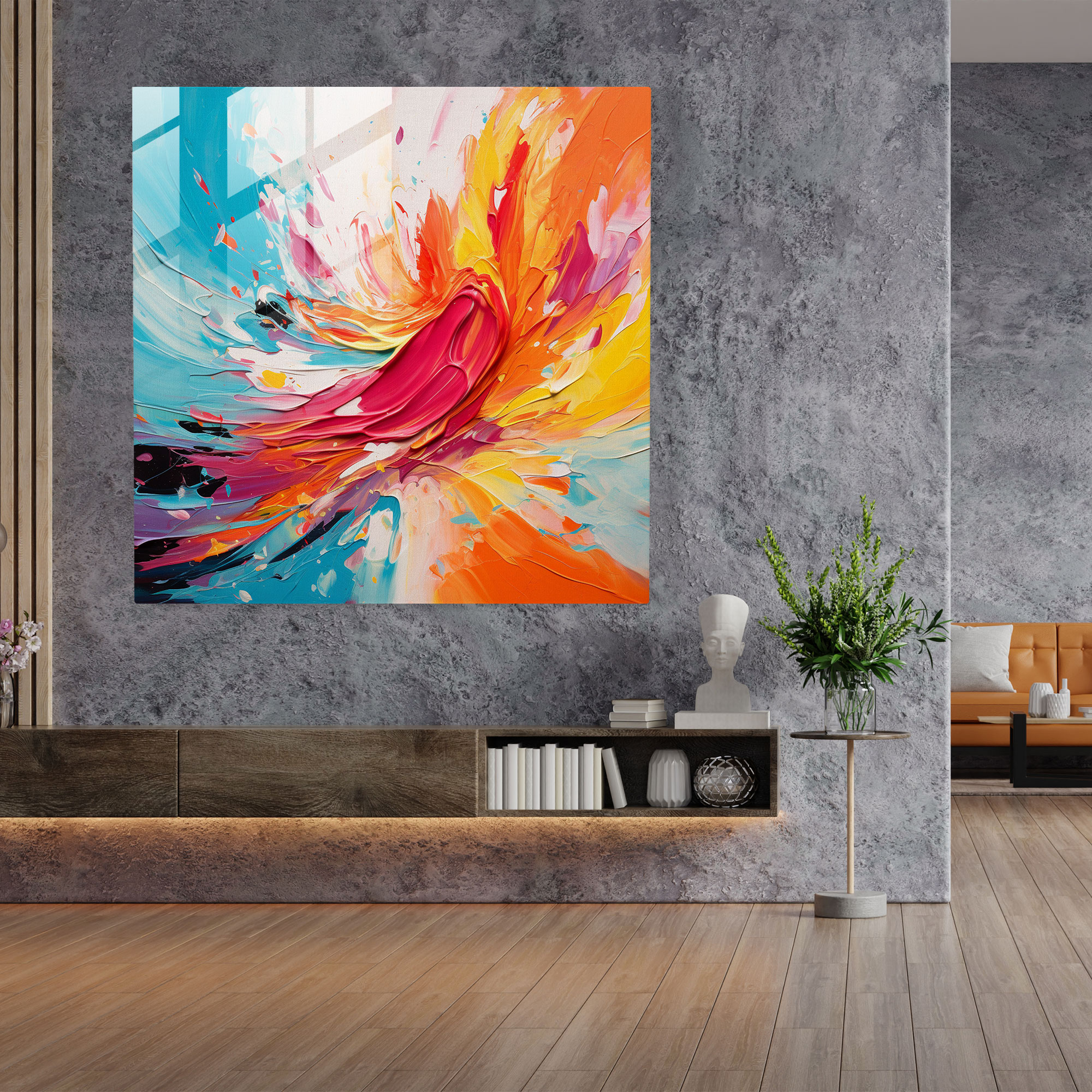 Born To Create: Abstract Glass Print - Born, Energy, Born To Create, Vibrant Colors