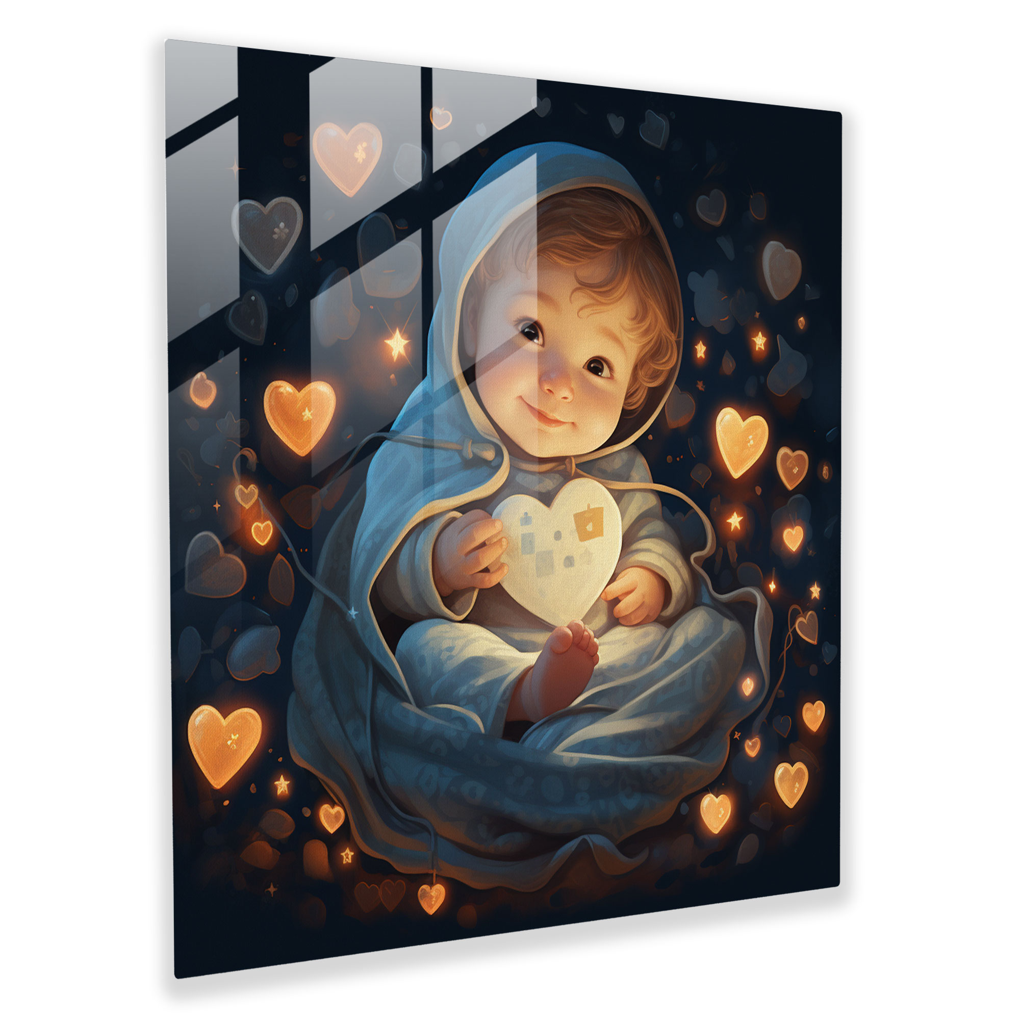 Born With Love: Glass Wall Art - Born, Newborn Baby, Glass Wall Art, Glass Print