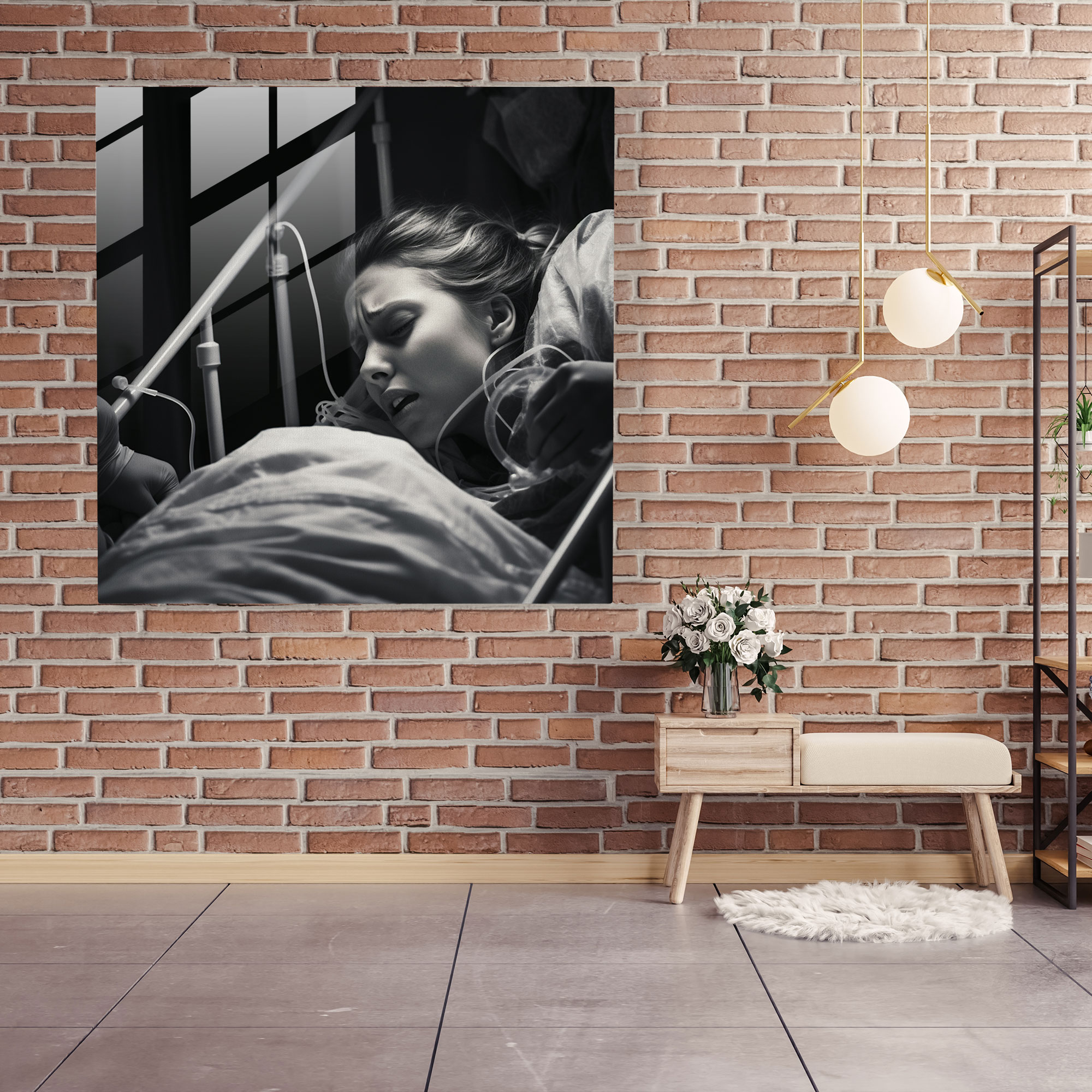 Intense Born Glass Print - Born, Glass Wall Art, Born, Childbirth