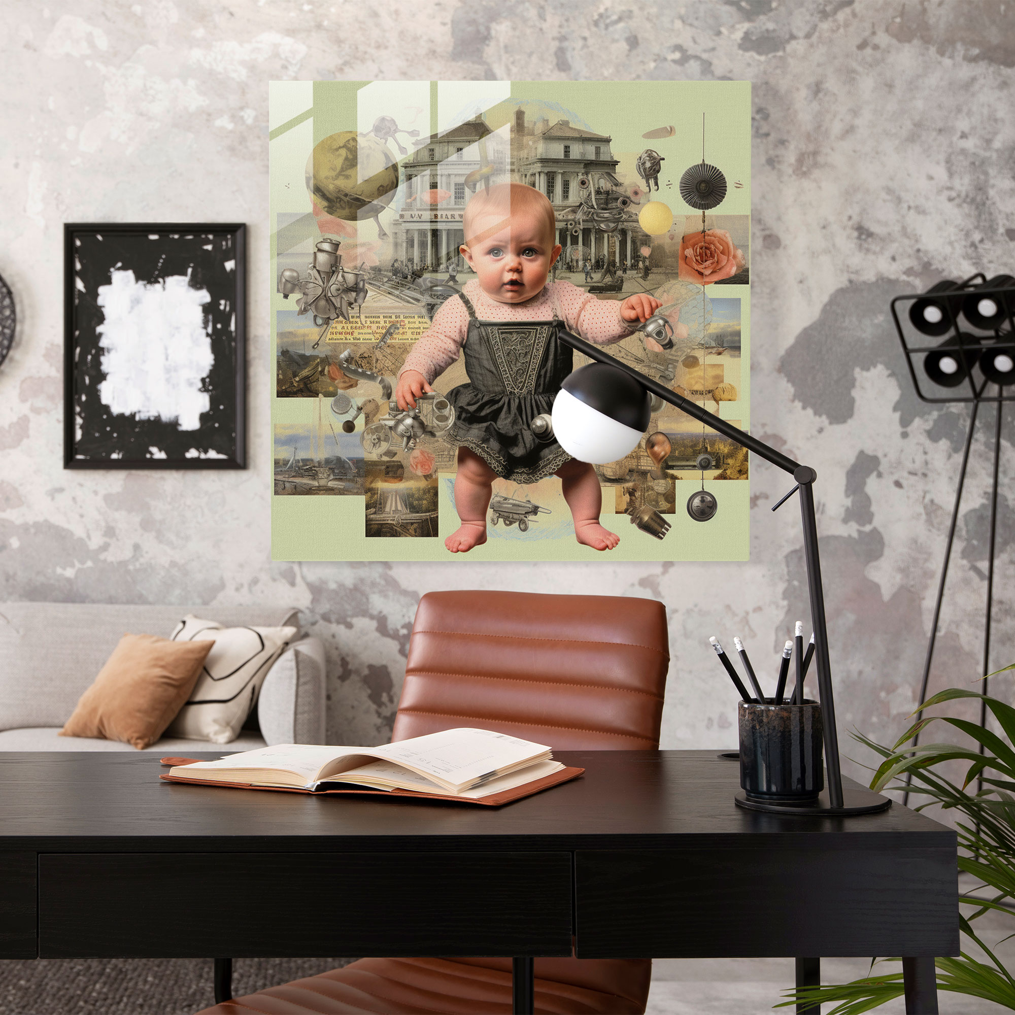 Story Of Birth Glass Print - Born, Vintage Images, Modern Art, Story Of Birth