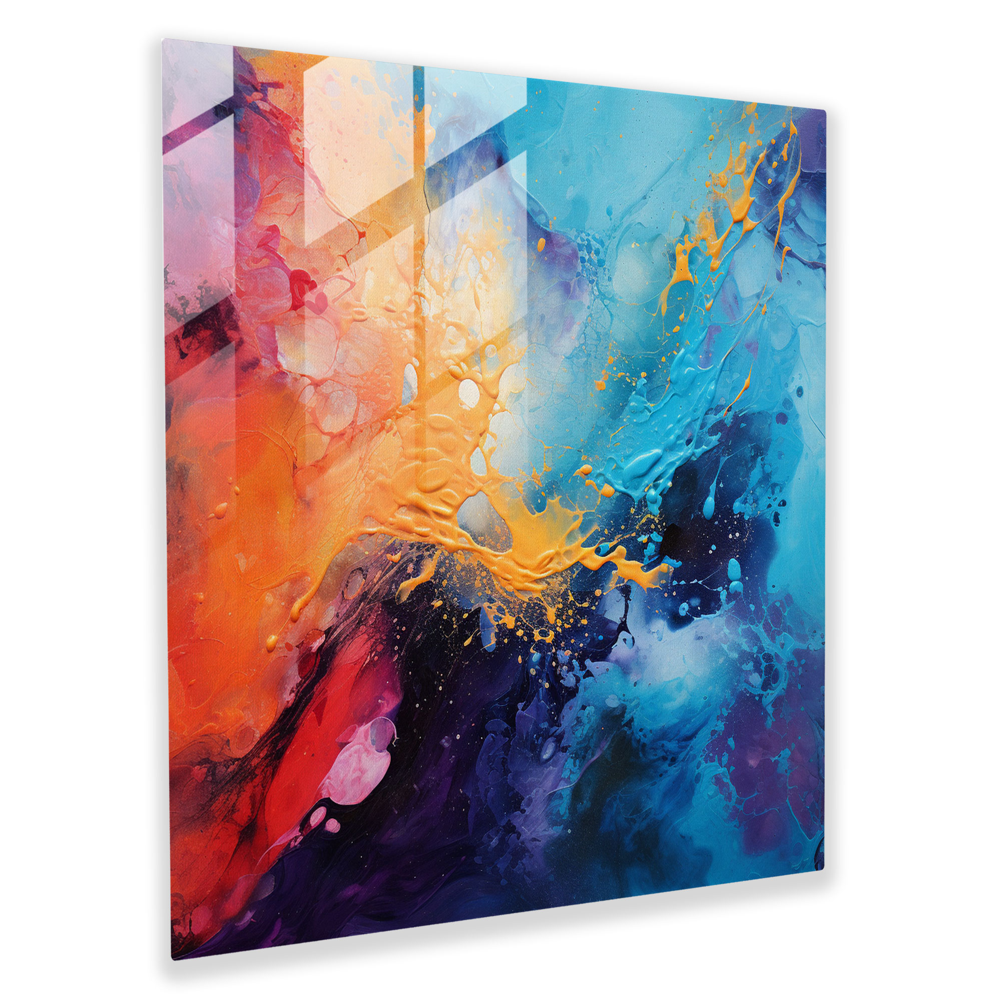 Born Abstract Glass Print - Born, Abstract Painting, Glass Print, Wall Decoration
