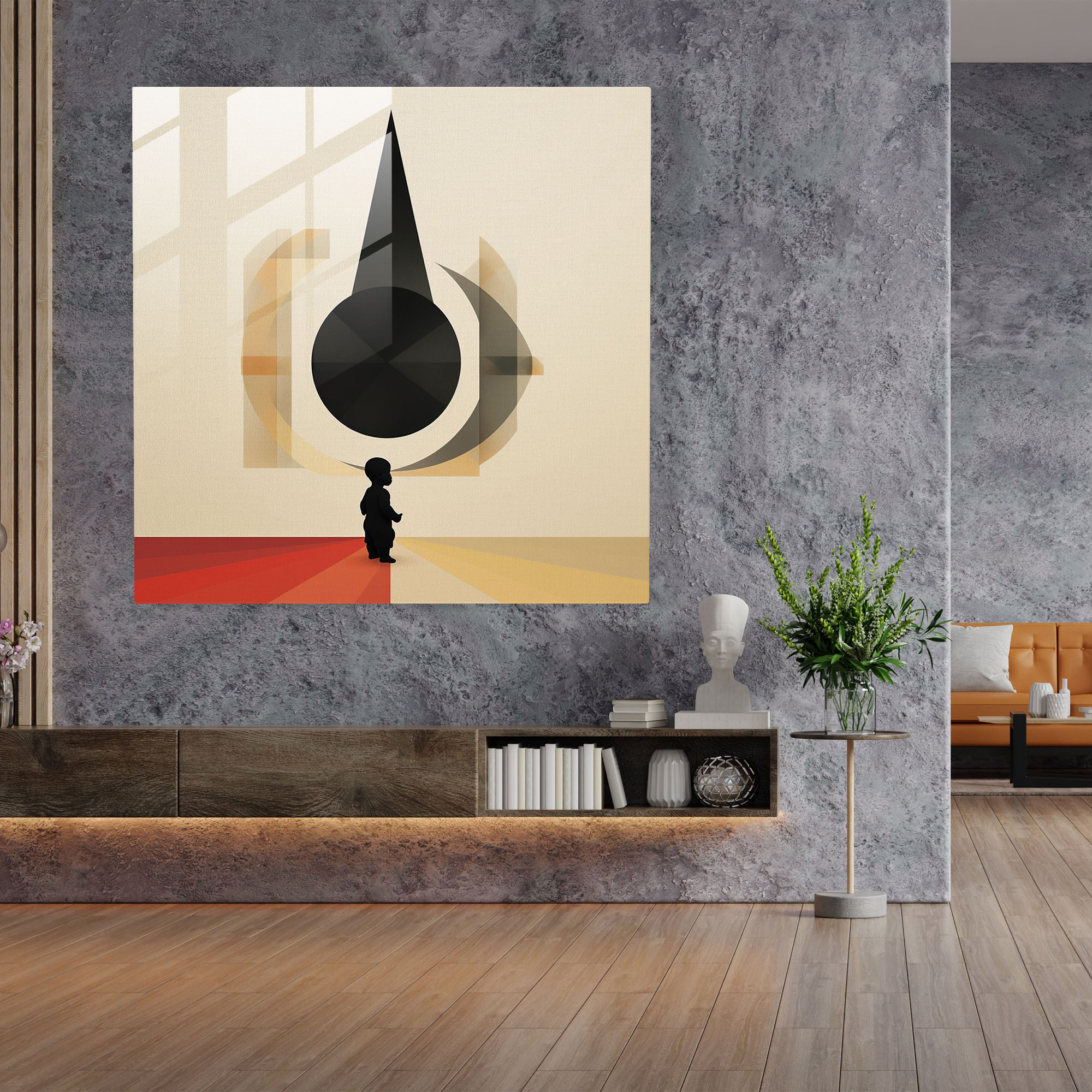 Geometrisches Glasbild Born - Wanddekoration Glaswandkunst
