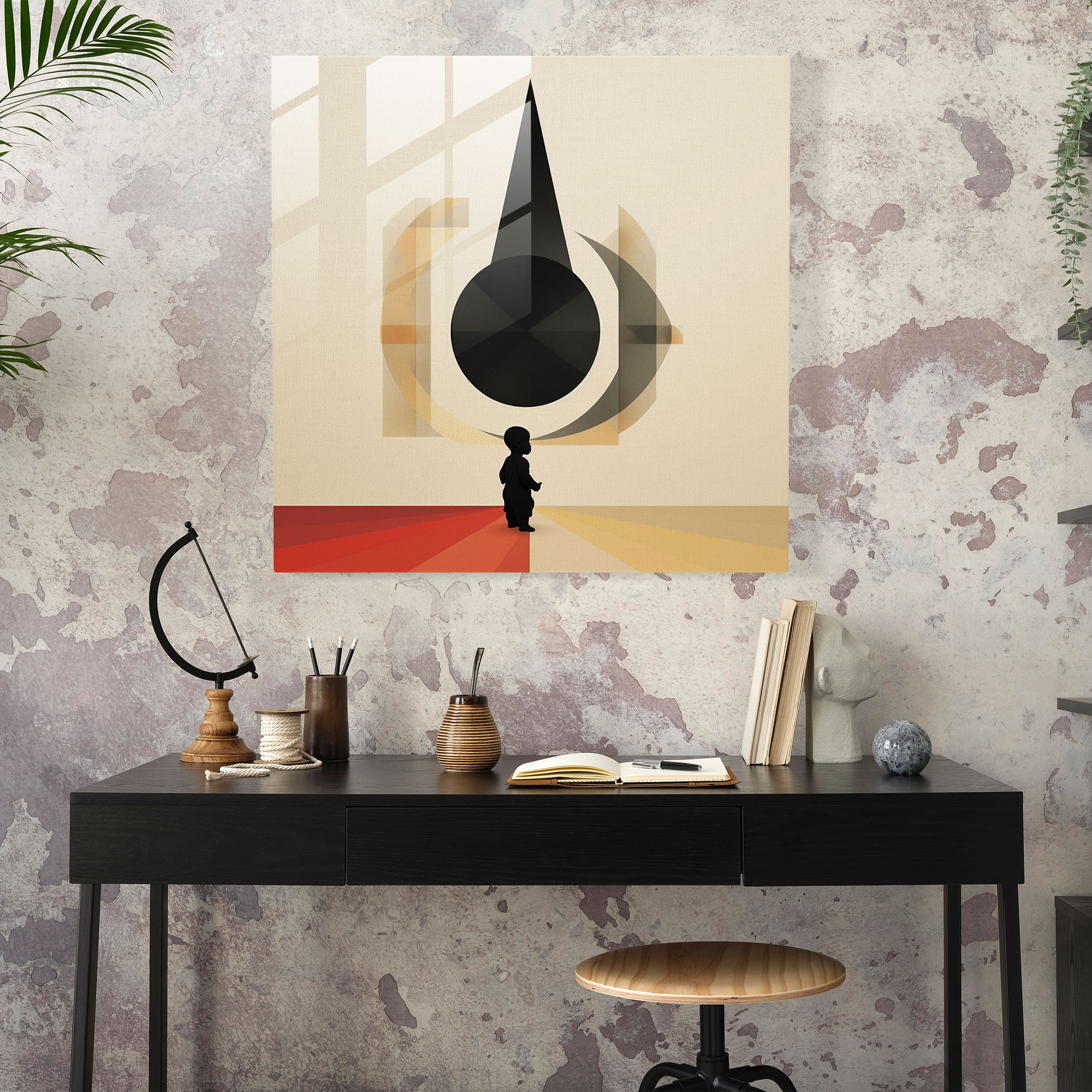 Geometrisches Glasbild Born - Wanddekoration Glaswandkunst