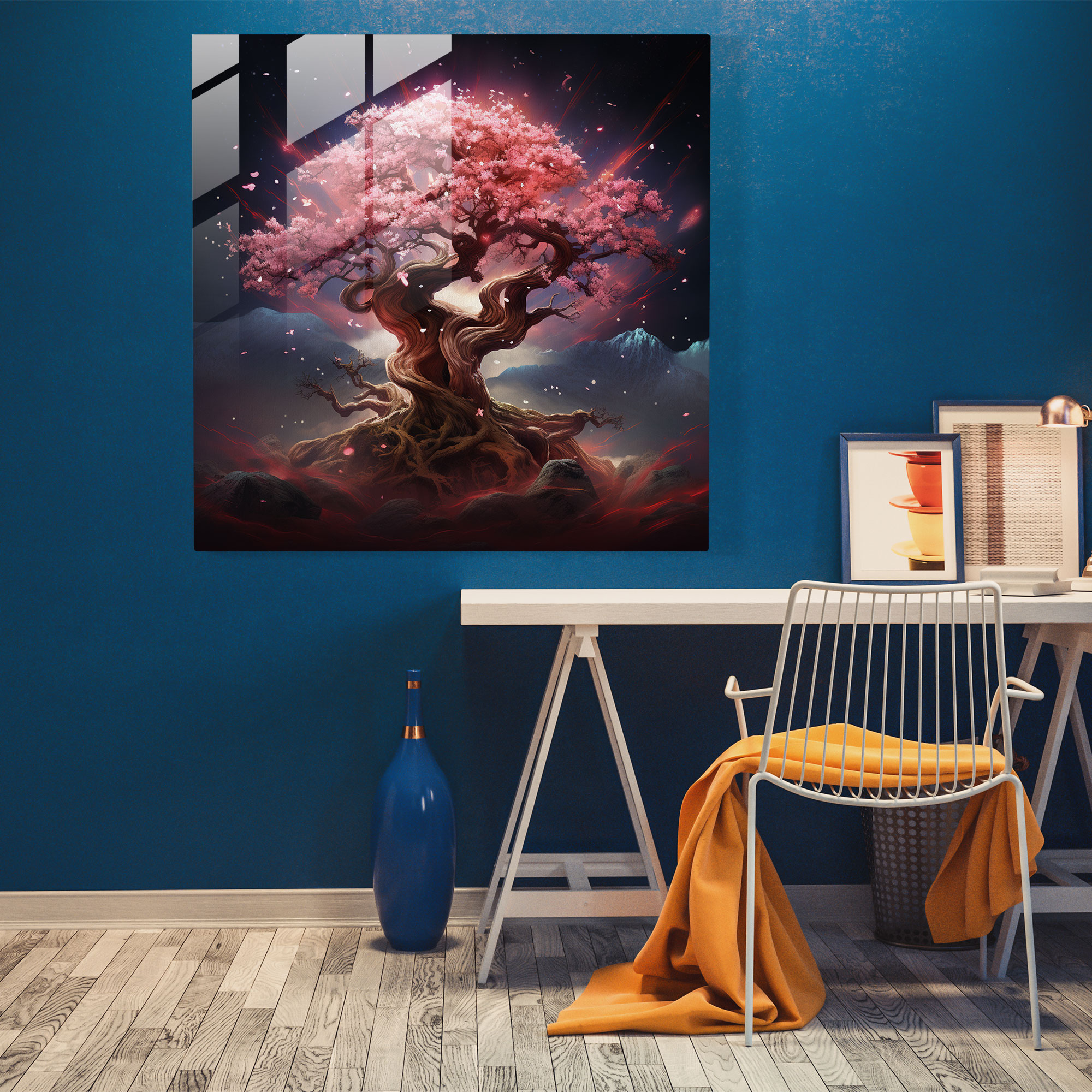 Born Blossoms Glass Print - Born, Wall Decoration, Born, Digital Artwork