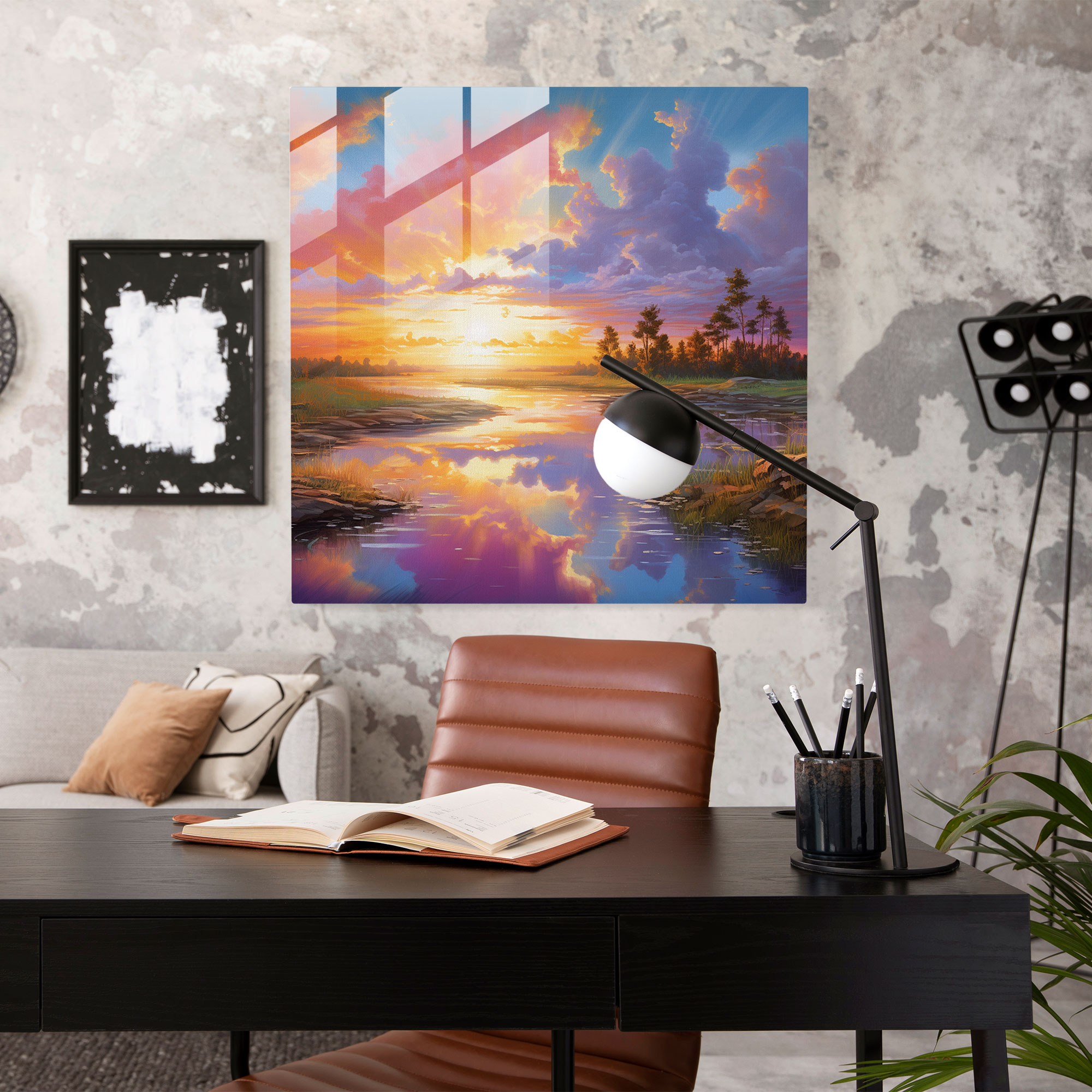Born Sunrise Glass Print - Born, Home Decoration, Glass Wall Art, Modern Art