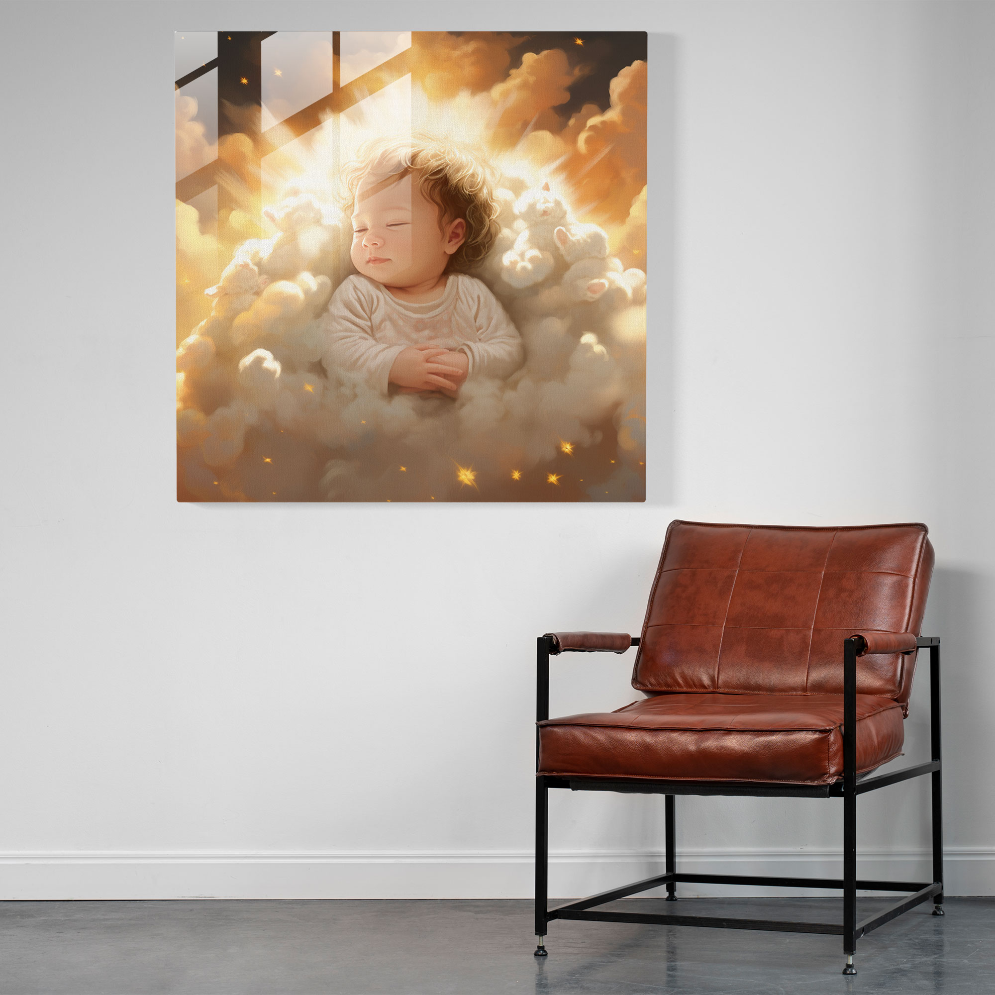 New Beginnings - Digital Illustration Glass Print - Born, Glass Art, Sunlight, Home Decoration