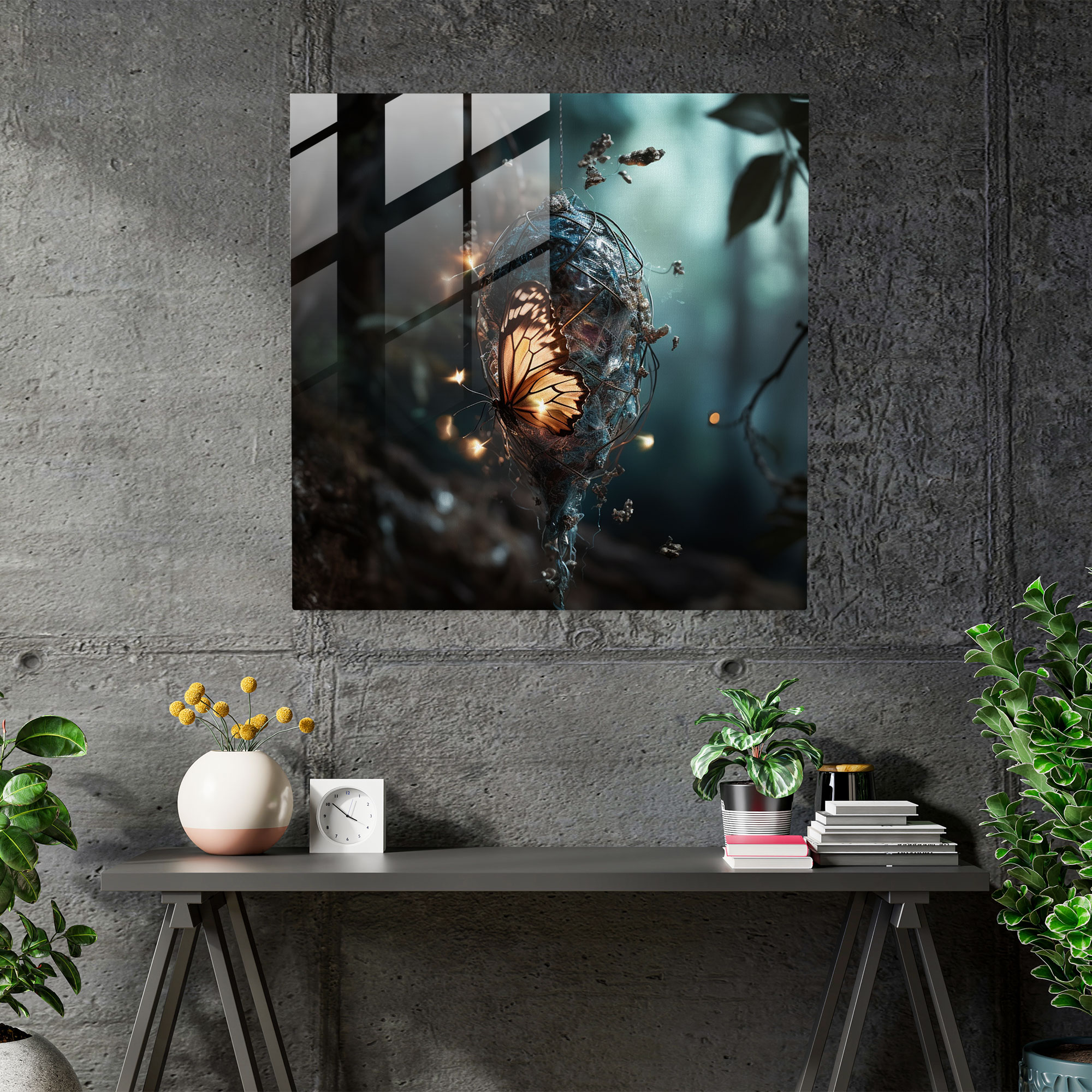 Metamorphosis Magic - Surreal Glass Print - Born, Modern Art, Born, Home Decoration